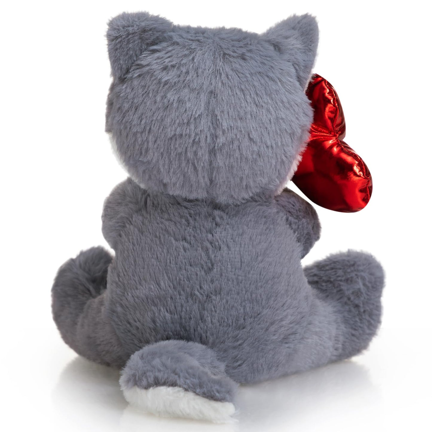 HollyHOME Husky Plush – 10-Inch Stuffed Animal with Red Love Balloon for Valentine's Day