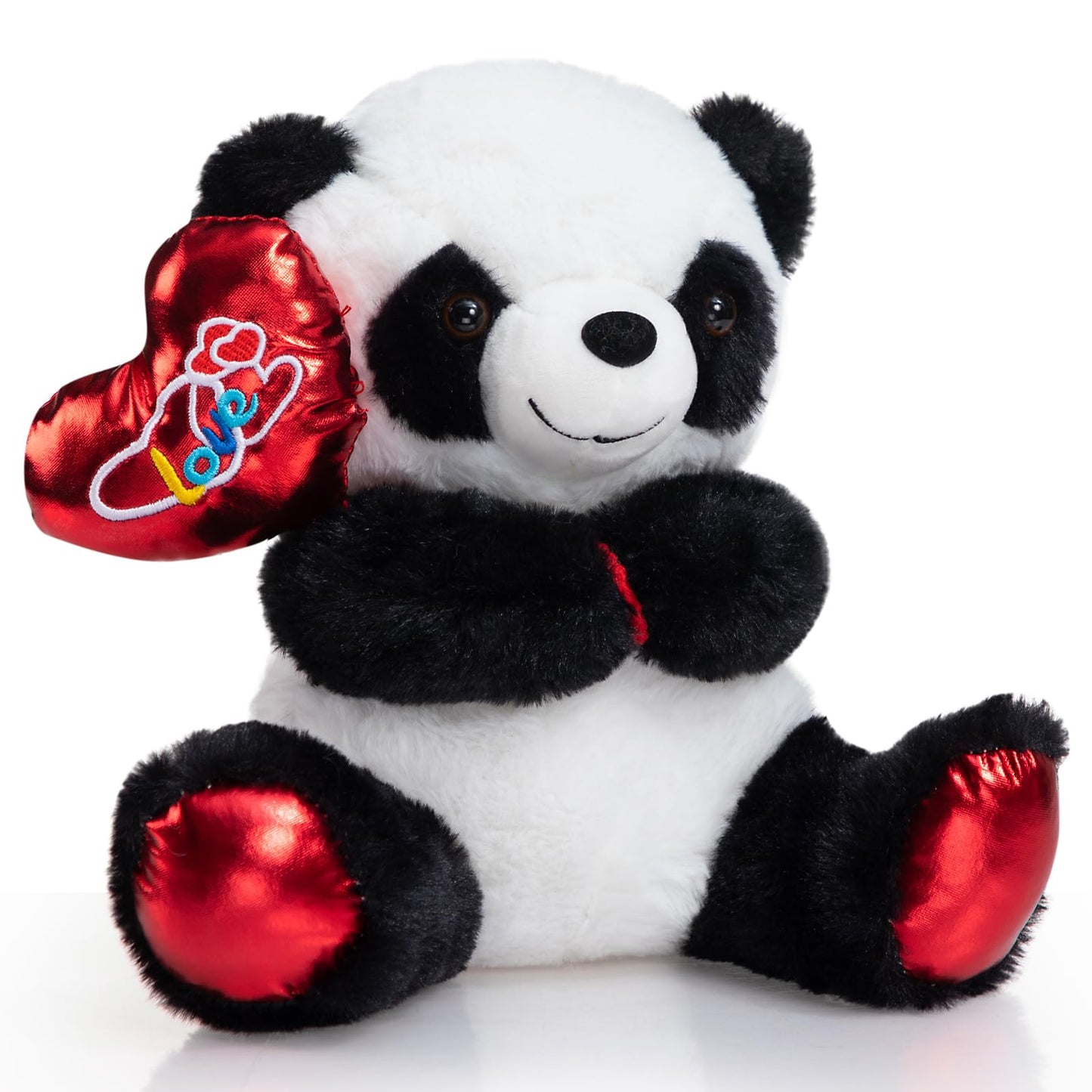 HollyHOME Panda Plush – Valentine Balloon Bear, 10-Inch Cuddle Gift