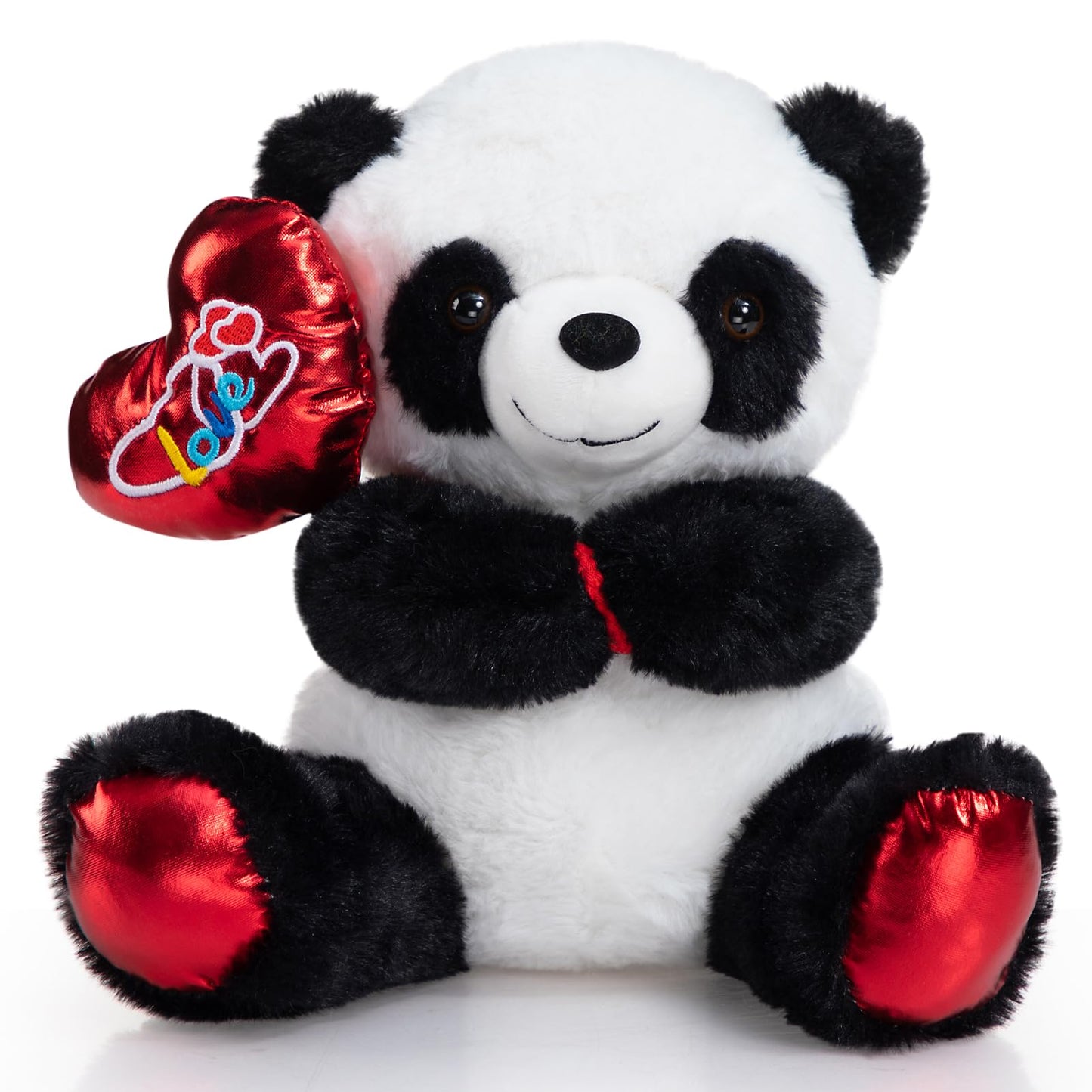 HollyHOME Panda Plush – Valentine Balloon Bear, 10-Inch Cuddle Gift