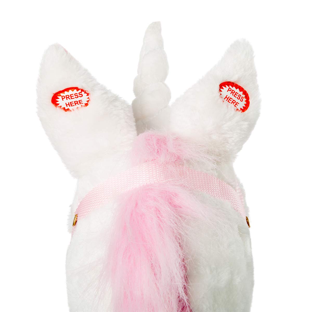 HollyHOME Plush Unicorn Stick Horse with Wood Wheels - 37-Inch Interactive Toy