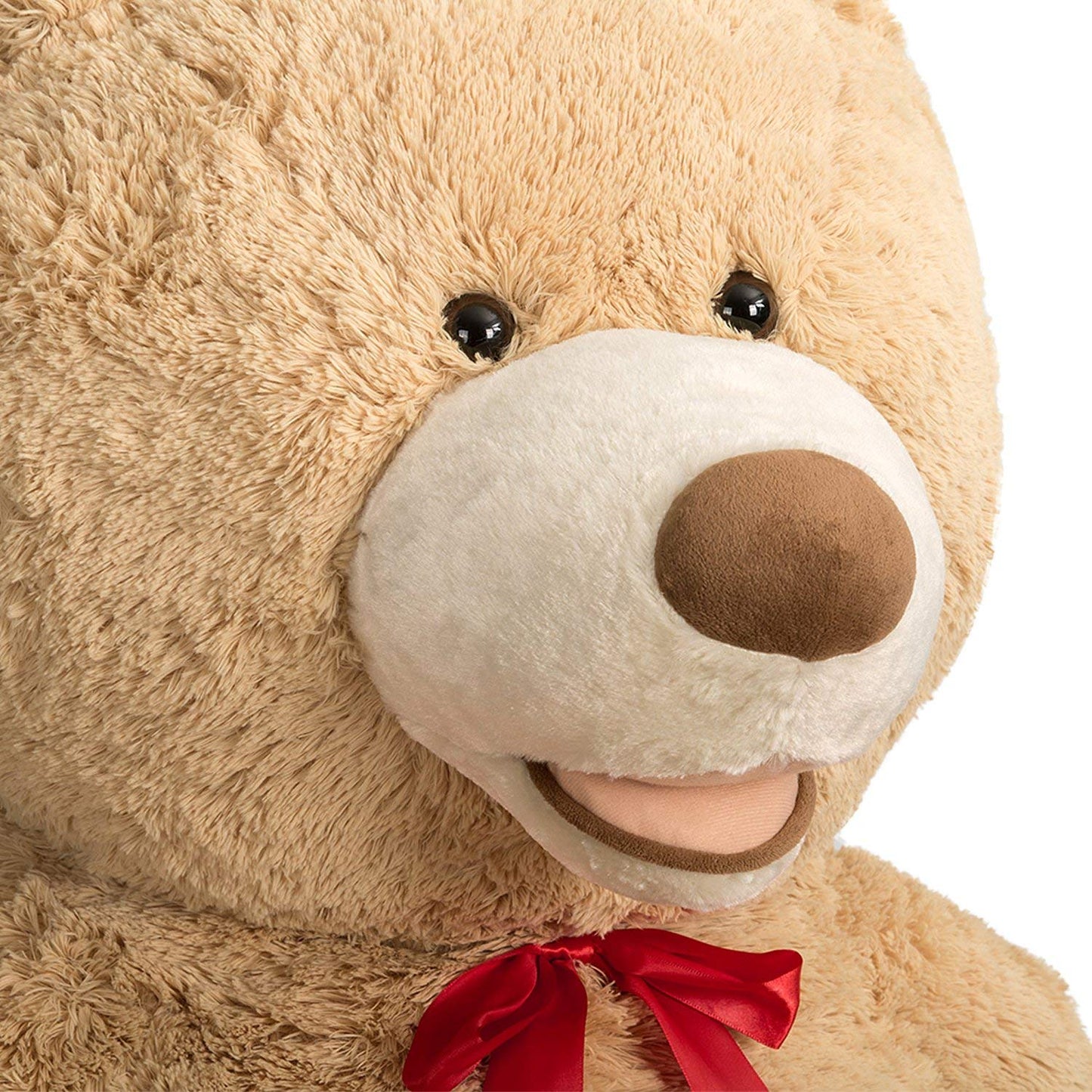 HollyHOME 5ft Giant Teddy Bear – Light Brown Plush with Red Bowtie (Valentine Gift)