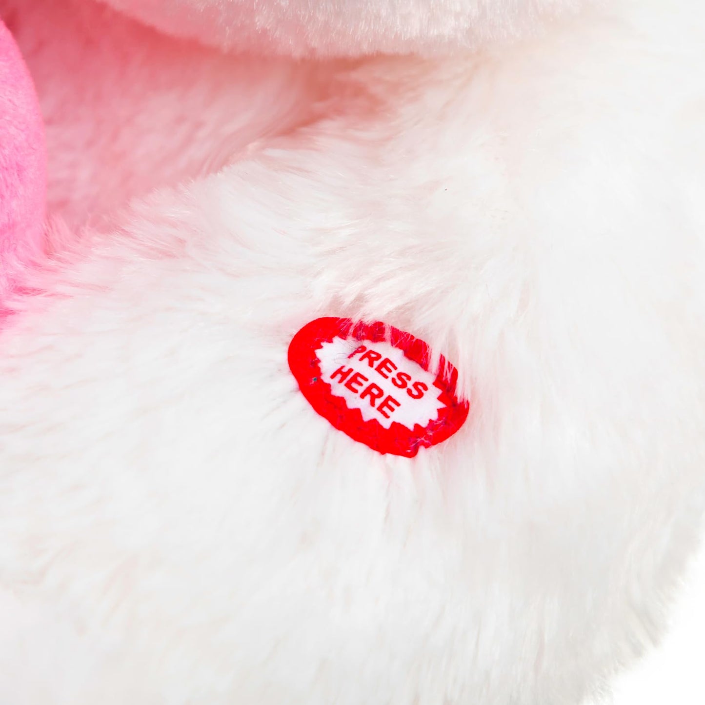 HollyHOME Teddy Bear with Heart Plush – LED I Love You Blush, 13 inch White