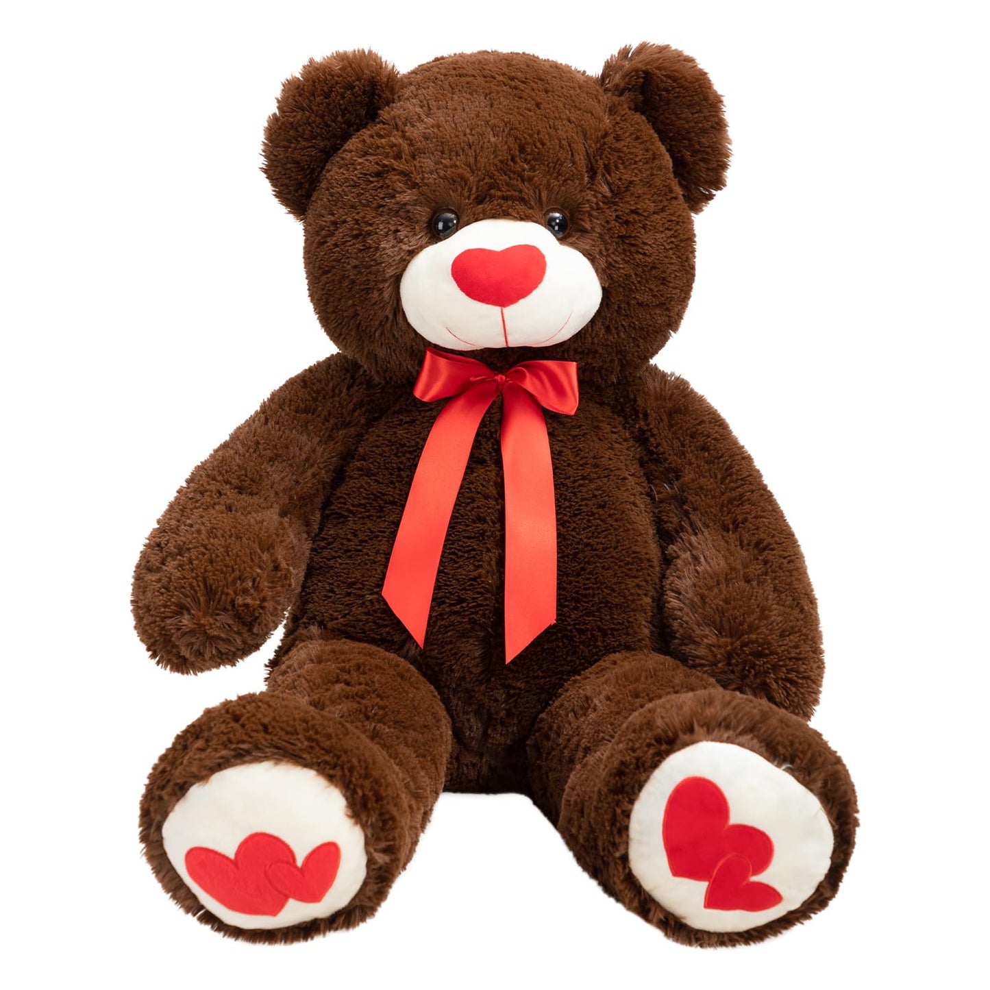 HollyHOME Big Teddy Bear Plush - 36-Inch Chocolate Bear with Red Heart | Giftable Comfort