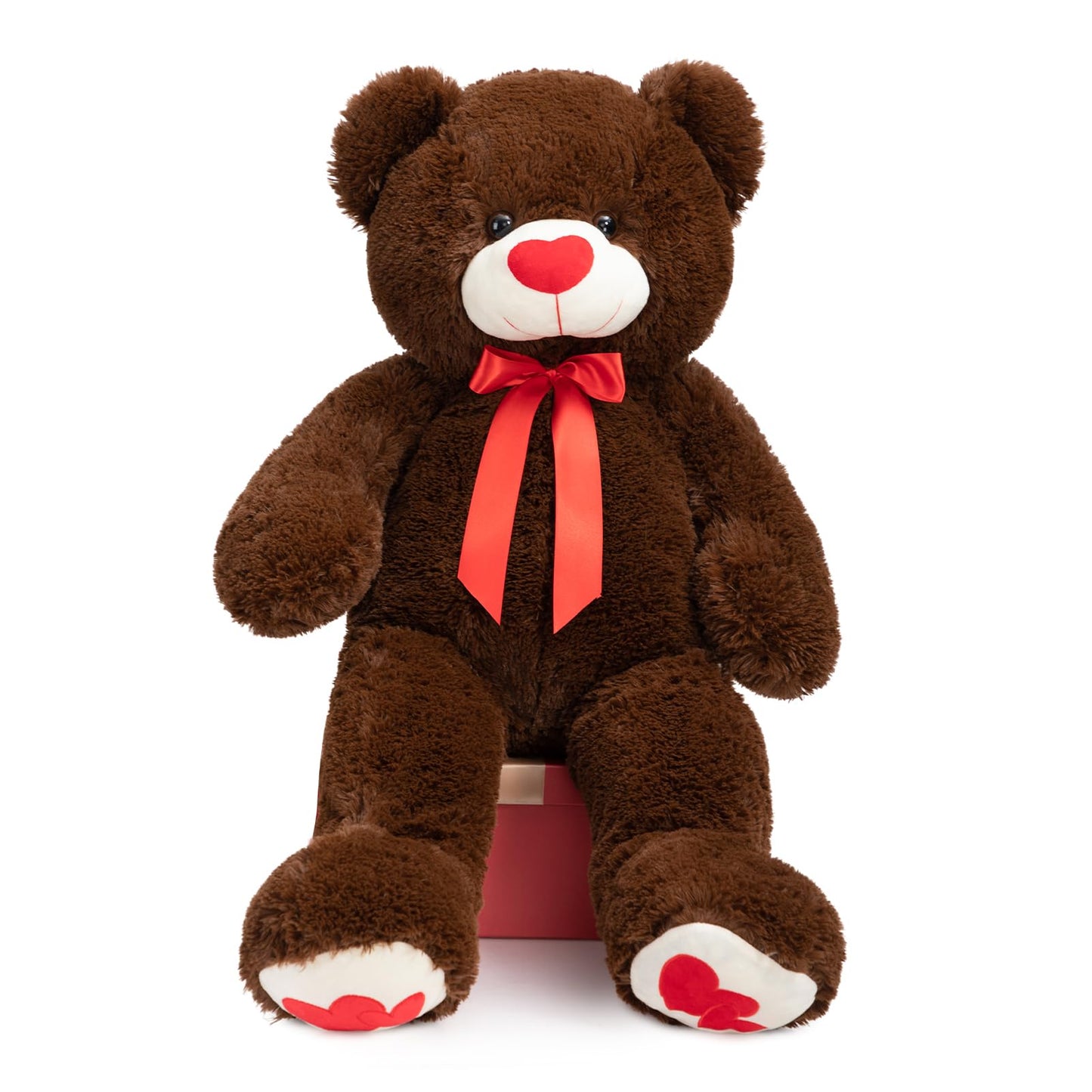 HollyHOME Big Teddy Bear Plush - 36-Inch Chocolate Bear with Red Heart | Giftable Comfort