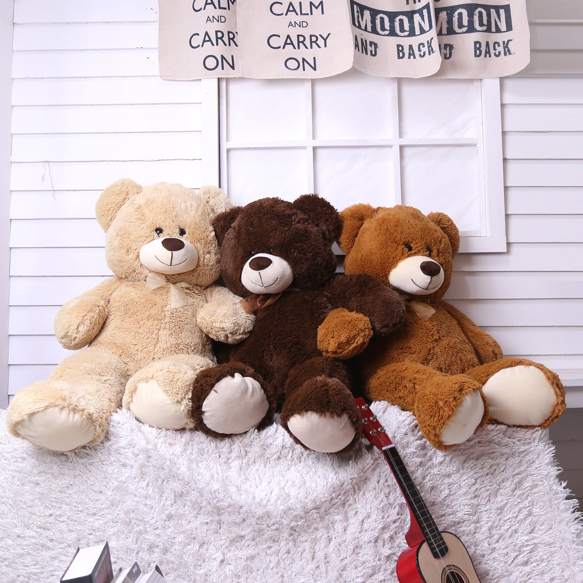 HollyHOME Big Teddy Bear - 36-Inch Brown Plush Stuffed Animal Gift