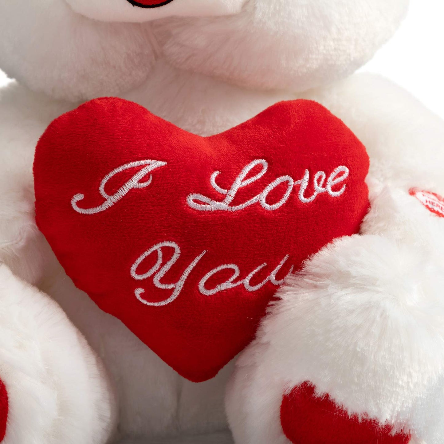 HollyHOME Teddy Bear with Heart — LED Blush Plush, Says I Love You, 13-Inch Gift