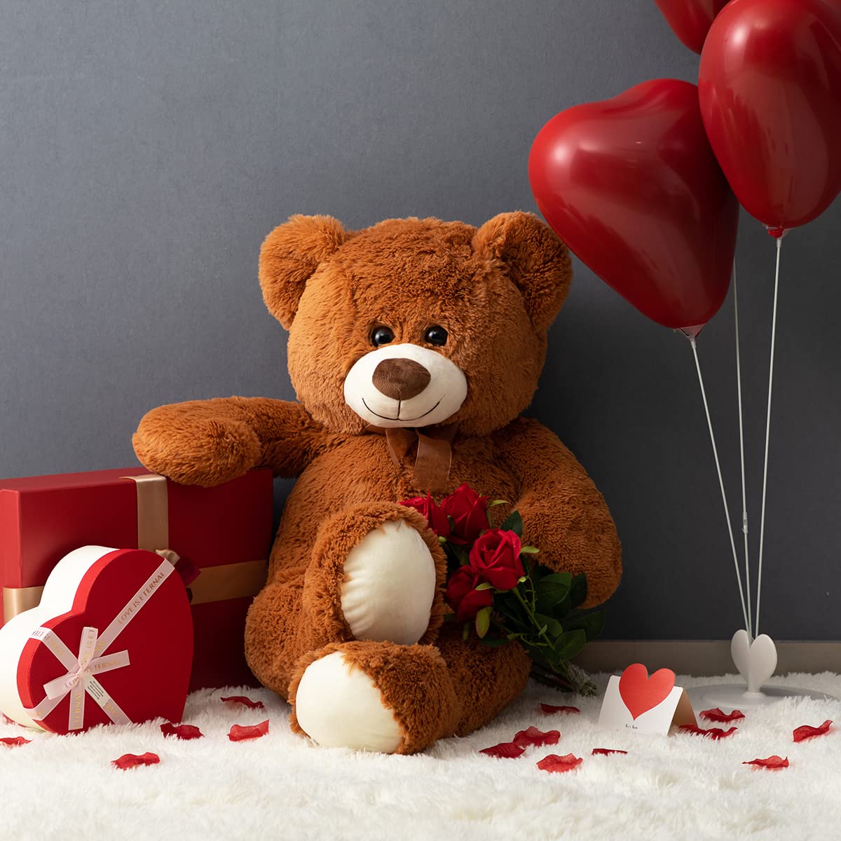 HollyHOME Big Teddy Bear - 36-Inch Brown Plush Stuffed Animal Gift