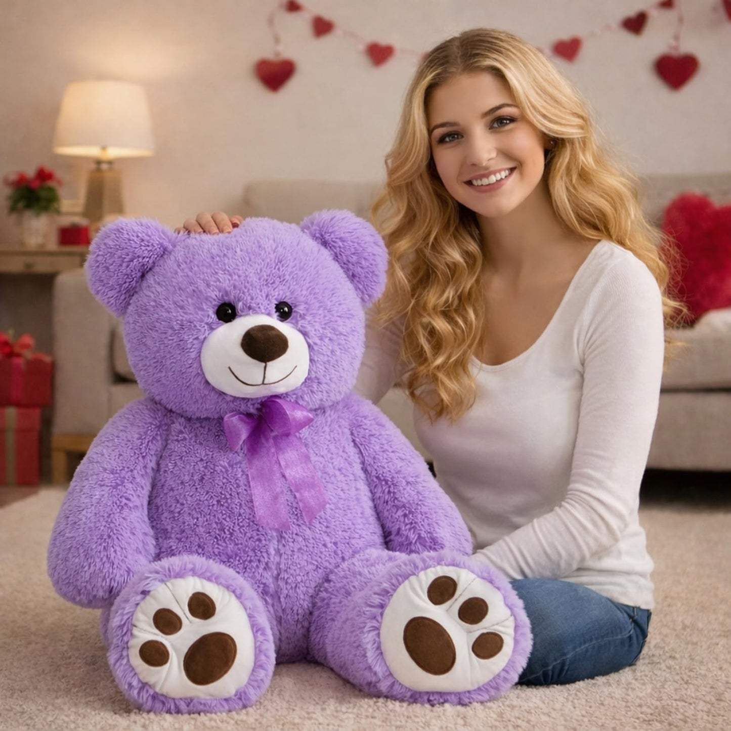 HollyHOME 36-inch Giant Teddy Bear with Footprint – Ultra-Soft Plush Gift