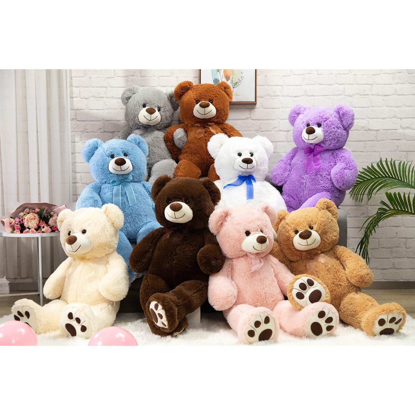 HollyHOME 36-inch Giant Teddy Bear with Footprint – Ultra-Soft Plush Gift