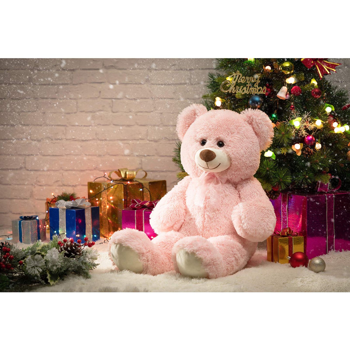 HollyHOME 36-Inch Pink Teddy Bear | Large Plush Stuffed Animal Gift