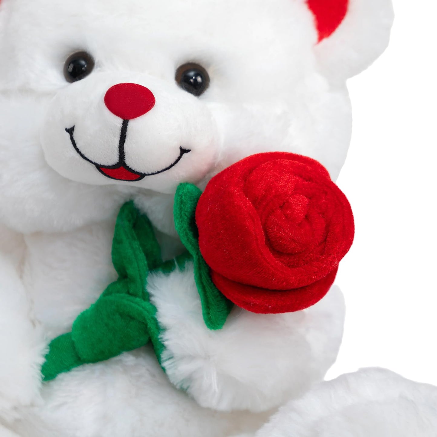HollyHOME Teddy Bear with Rose – LED Blush 12-Inch Plush Gift for Valentines, Kids, and Special Occasions