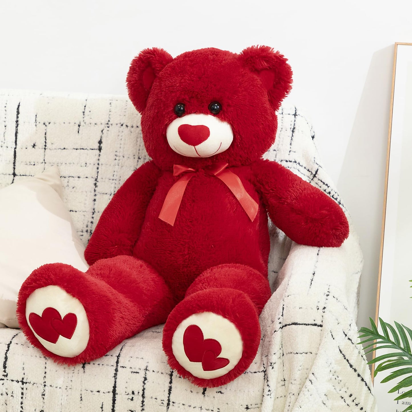 HollyHOME 36-Inch Red Teddy Bear with Heart – Large Plush Gift