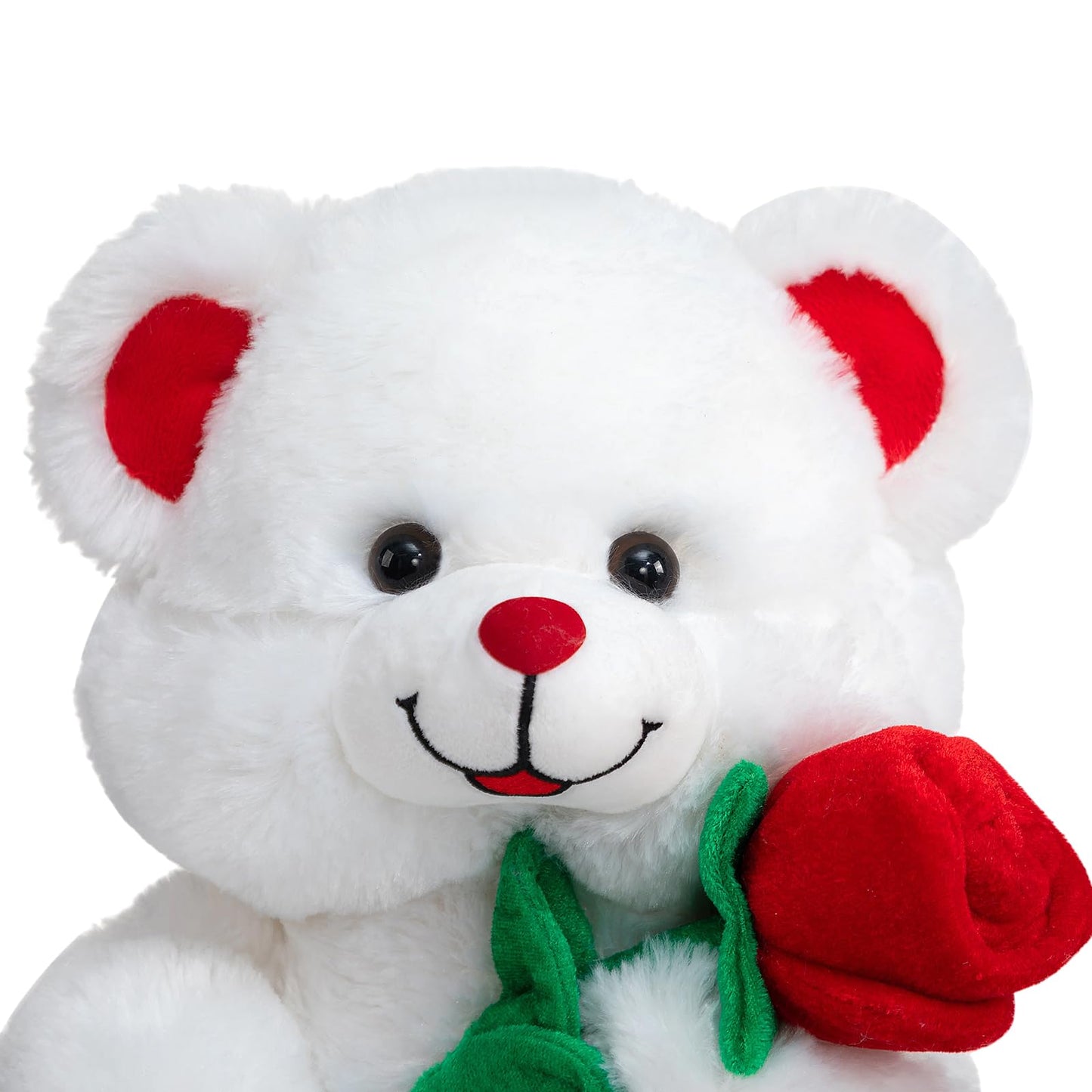 HollyHOME Teddy Bear with Rose – LED Blush 12-Inch Plush Gift for Valentines, Kids, and Special Occasions