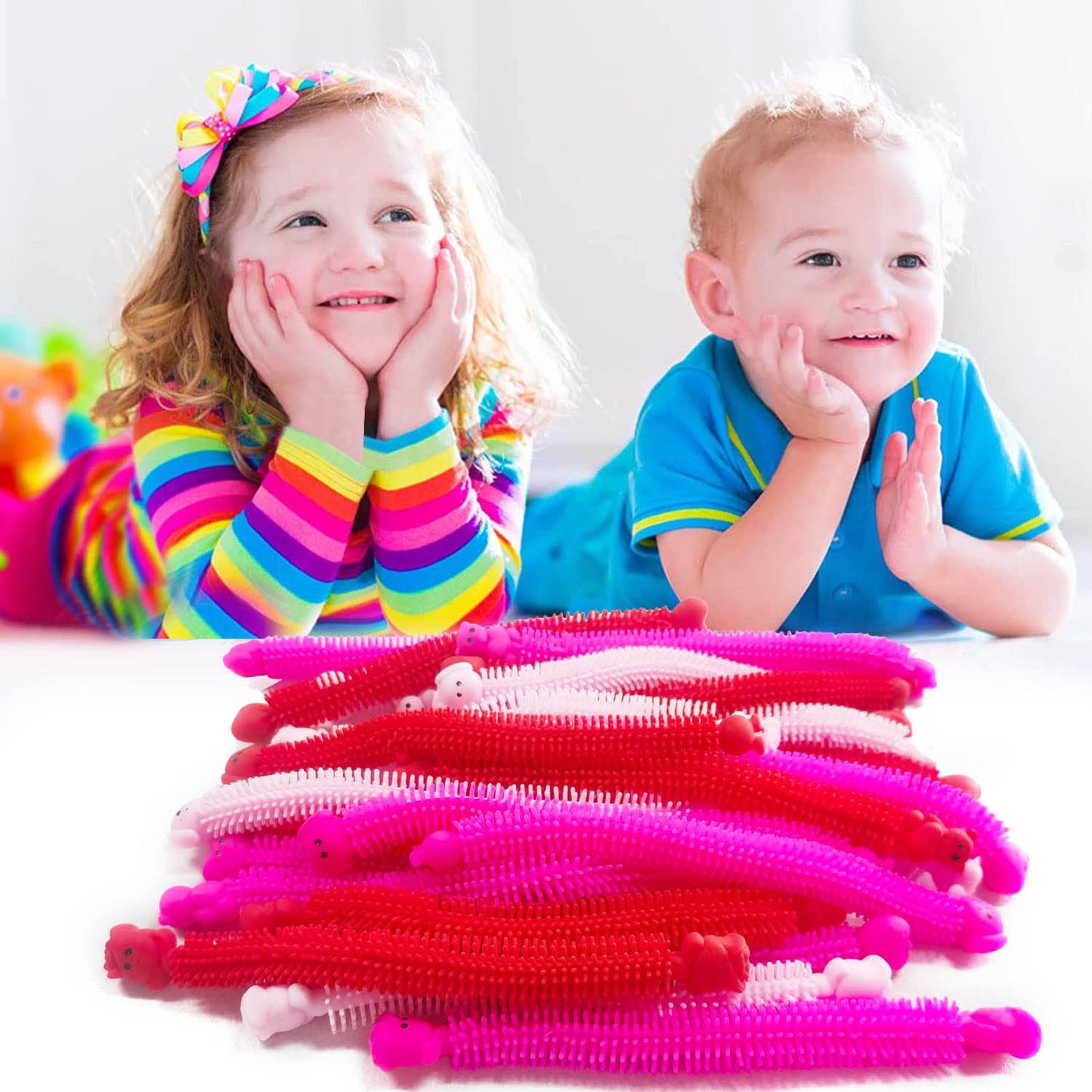 Holydeck Valentines 36-Pack Stretchy Strings – Colorful Sensory Fidget Toys for Kids, Party Favors & Gifts