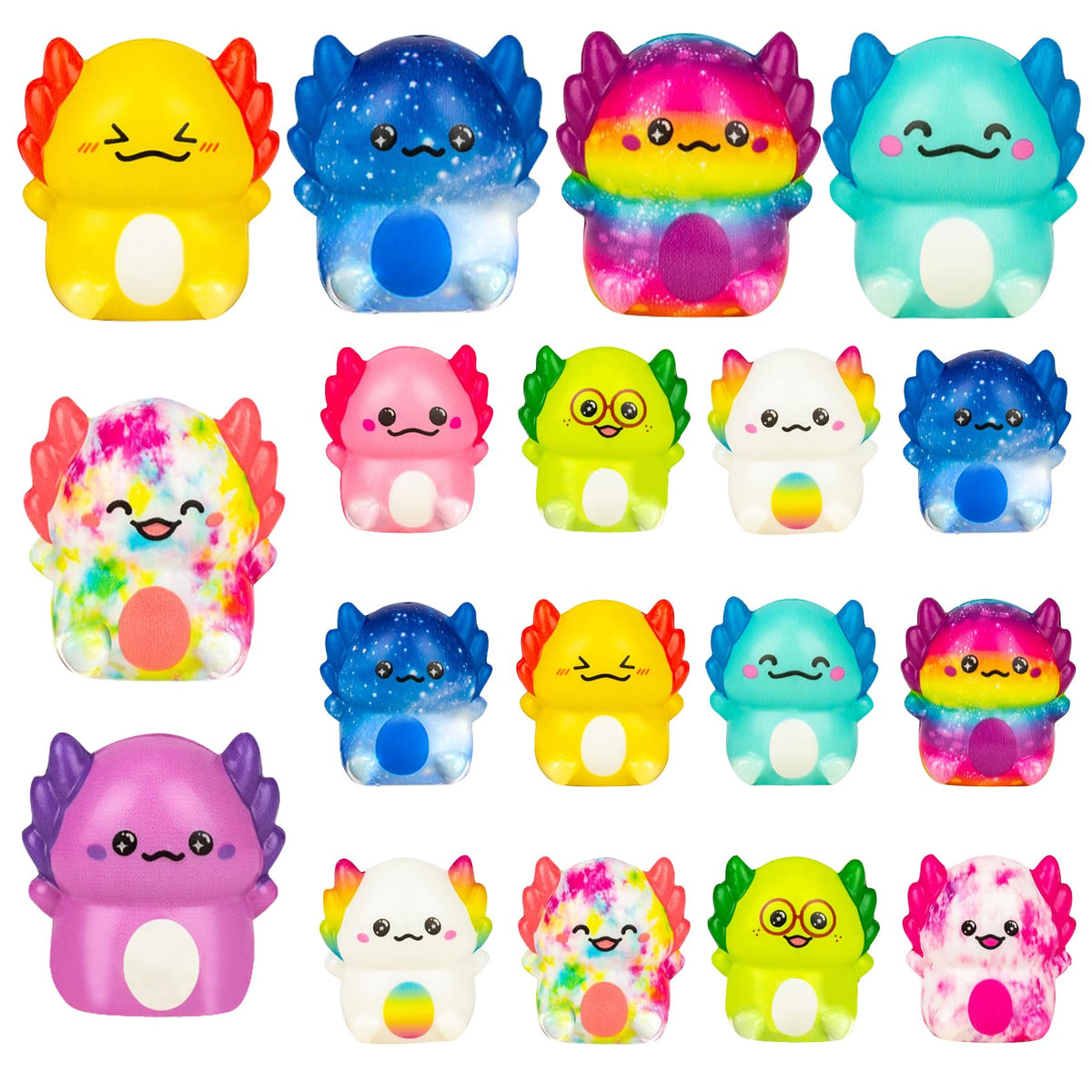 Holydeck 24 Pack Axolotl Slow Rise Squishy Toys – Soft Stress Relief Fidgets for Kids