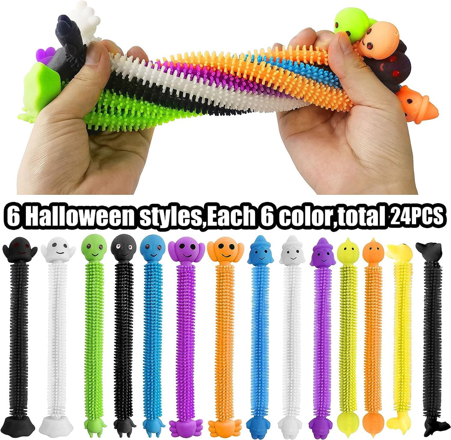 Holydeck 24 Pack Halloween Stretchy Strings – Sensory Fidget Toys for Kids, Party Favors, Stress Relief & Anti-Anxiety