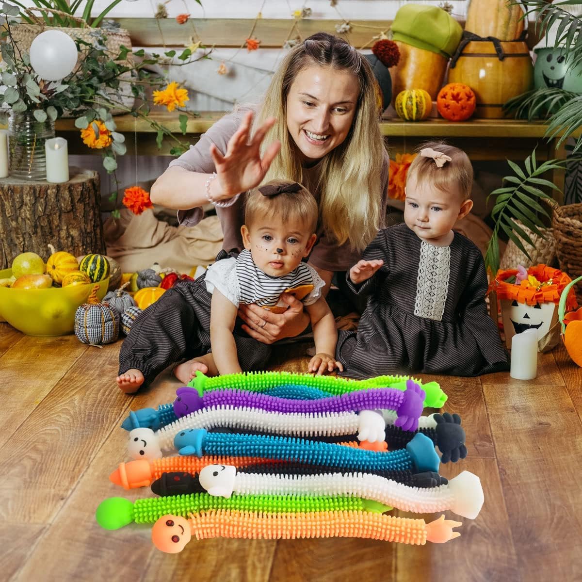 Holydeck 24 Pack Halloween Stretchy Strings – Sensory Fidget Toys for Kids, Party Favors, Stress Relief & Anti-Anxiety