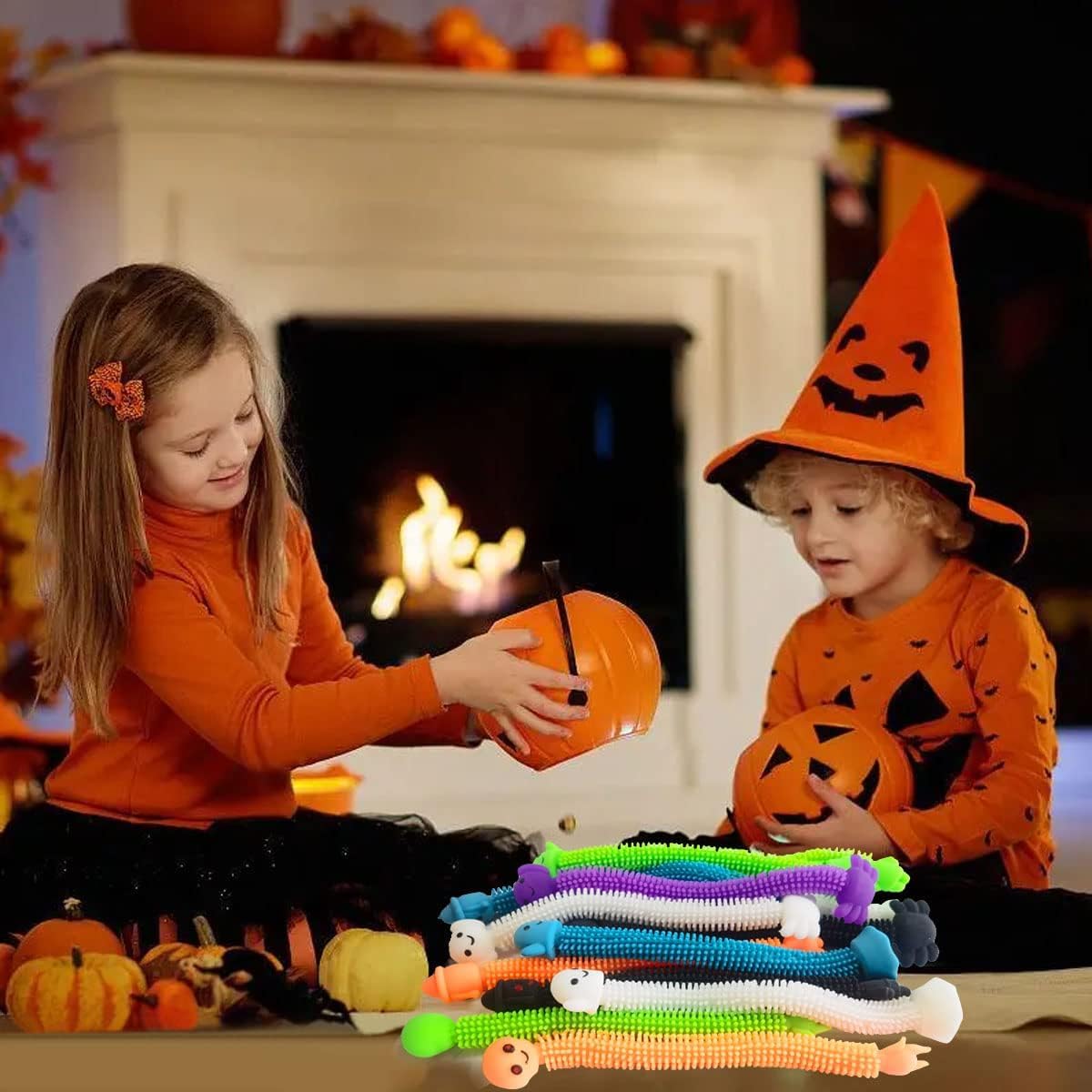 Holydeck 24 Pack Halloween Stretchy Strings – Sensory Fidget Toys for Kids, Party Favors, Stress Relief & Anti-Anxiety