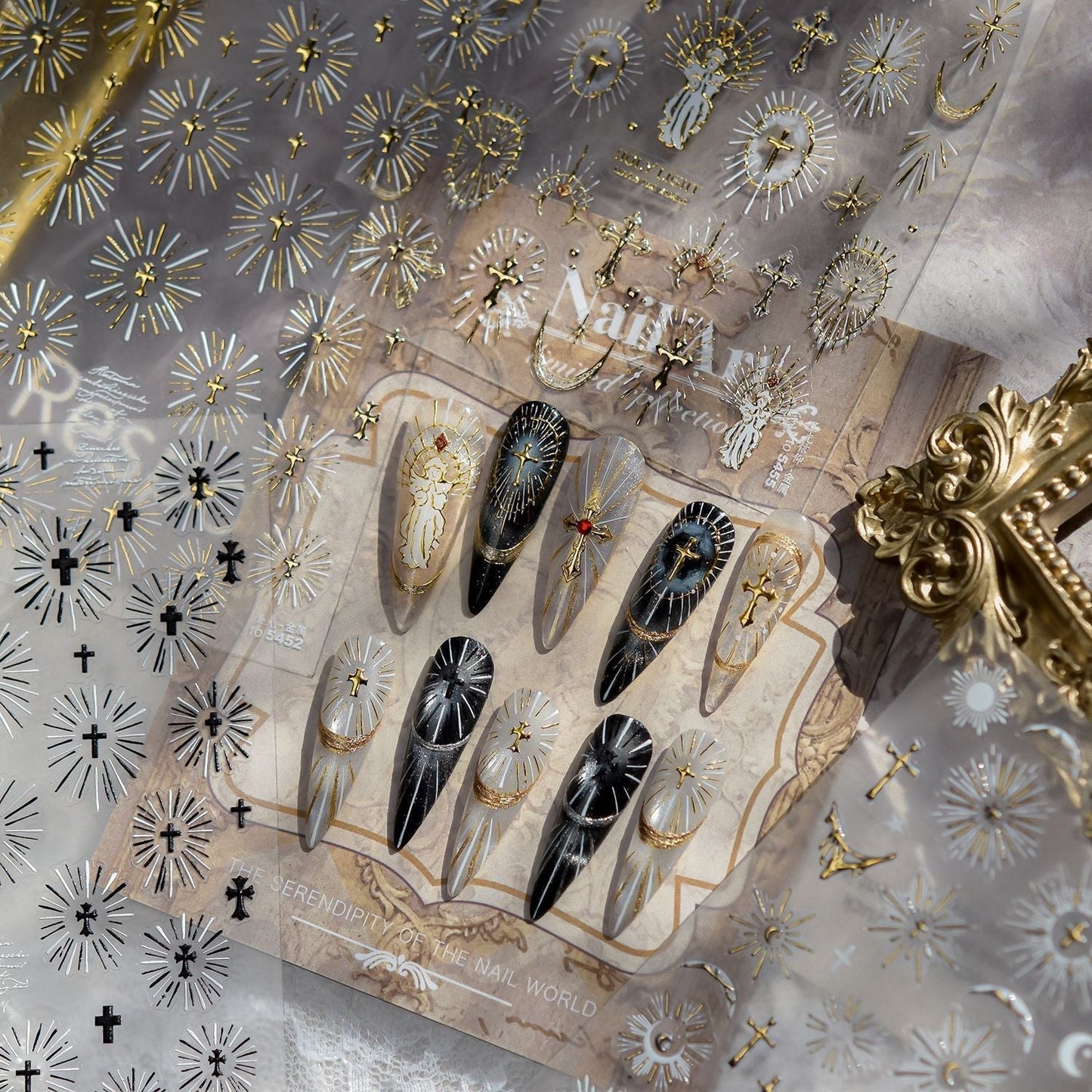 Hello Claws | Holy Light Gold Nail Deco Sticker