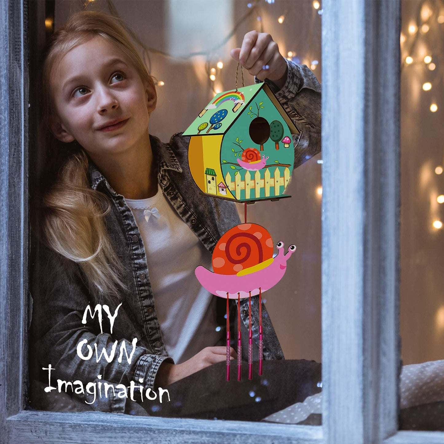 Home Composer 4 Pack DIY Bird House & Wind Chime Kits for Kids – Build, Paint & Display