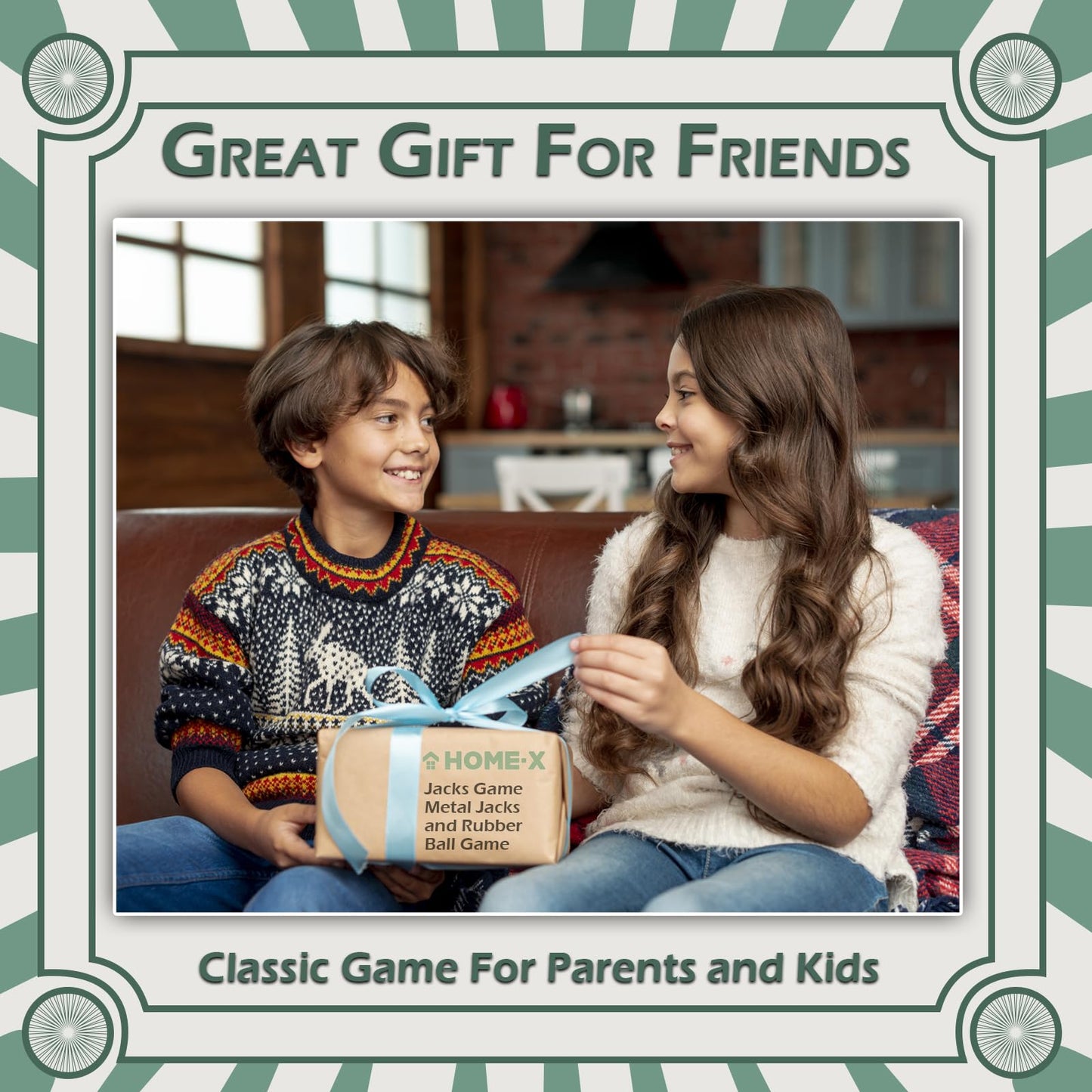 Home-X Jacks Game – Classic Old School Jax with Red Ball | Family Fun for All Ages