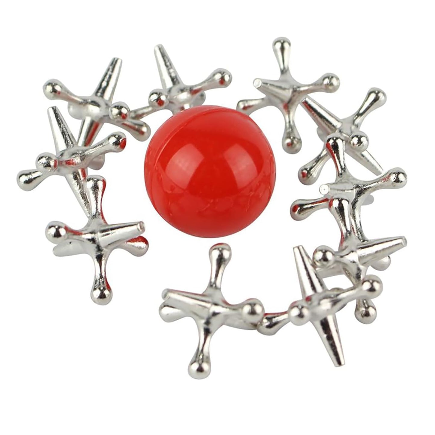 Home-X Jacks Game – Classic Old School Jax with Red Ball | Family Fun for All Ages