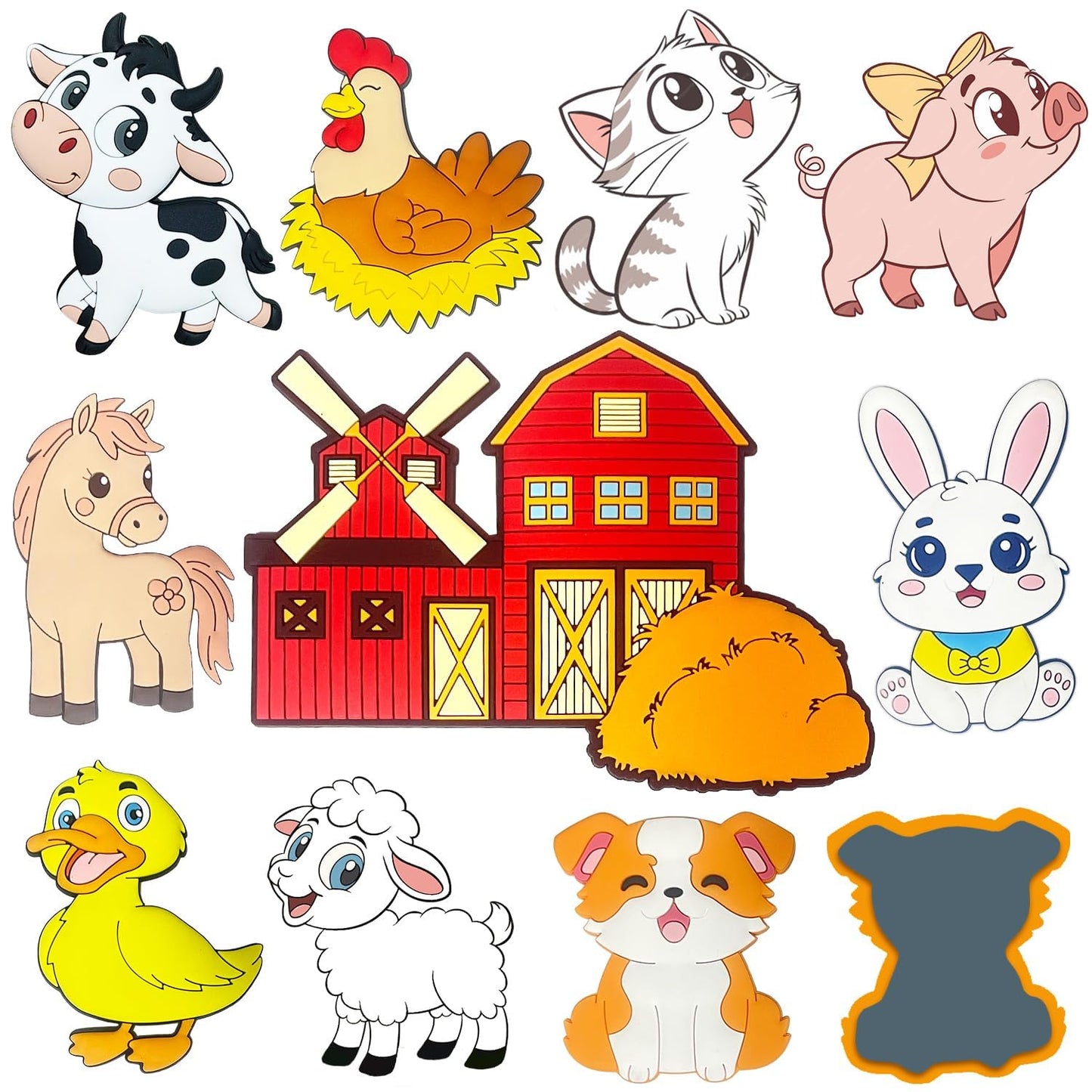 HOMEDISIAC Cute Fridge Magnets for Toddlers 1-3 – Large Farm Animal Magnets