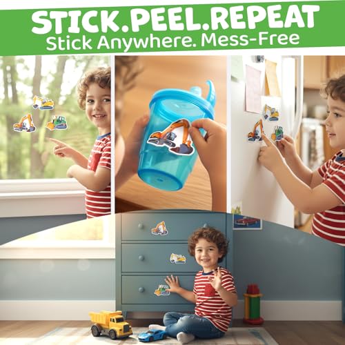 HomeEvolution Reusable Sticker Book for Toddlers – Vehicles & Construction