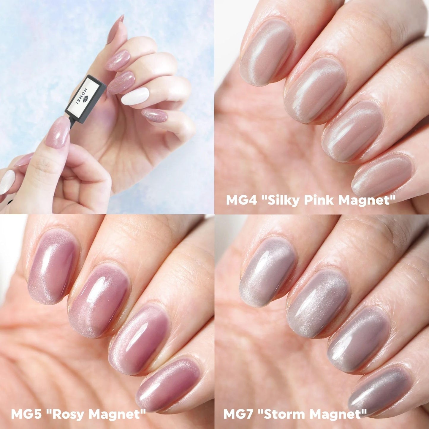 HoMei WEEKLY GEL: Holographic Cat Eye Nail Polish – Easy Peel-Off in 7 Days