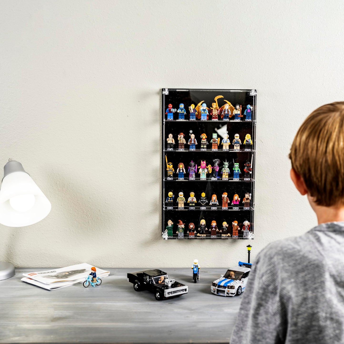 Homelodge Acrylic Minifigure Display Case — Wall-Mount for 40 Figures
