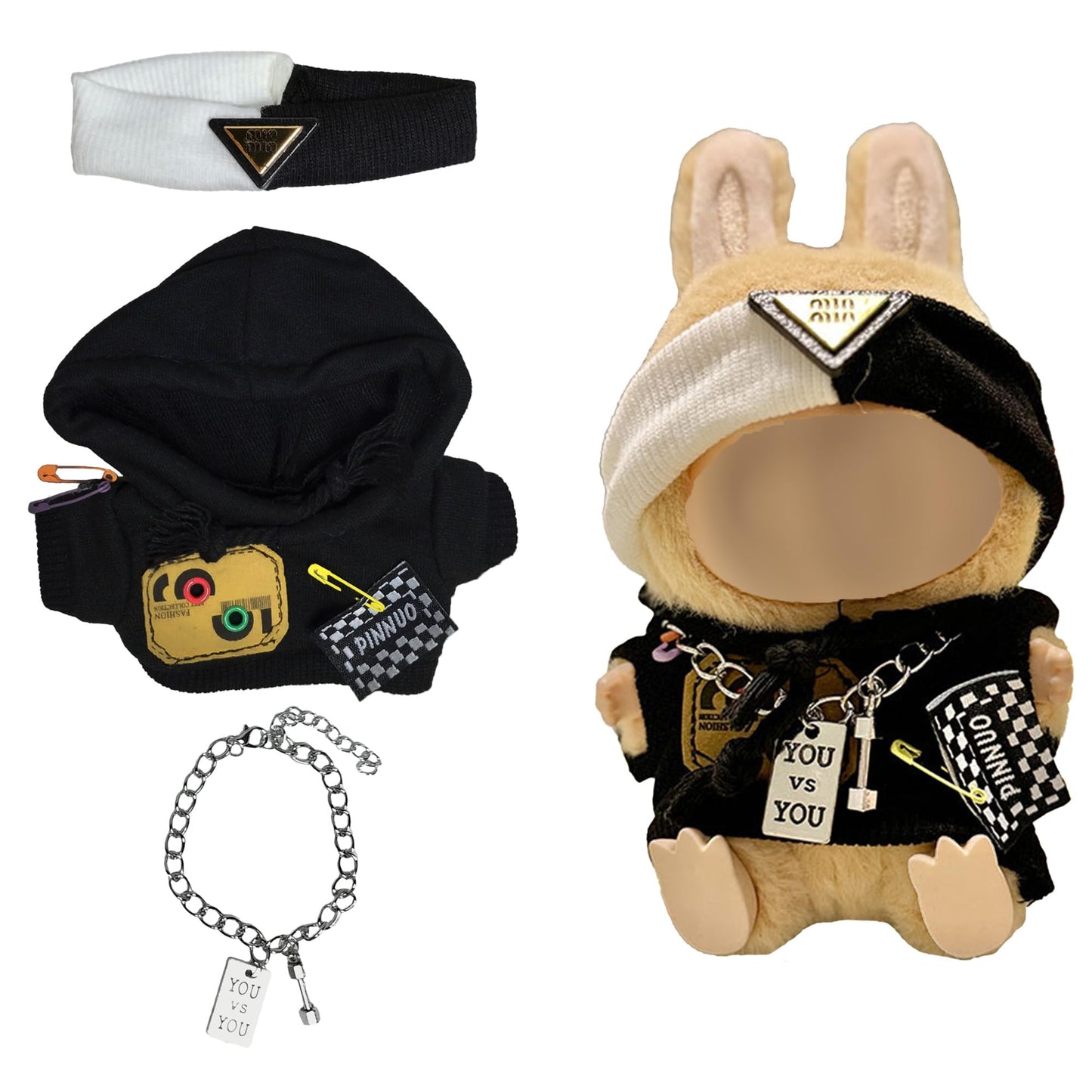 homeSlik Labubu Doll Clothes Set for 15/17cm – Stylish Dress-Up Outfit with Accessories
