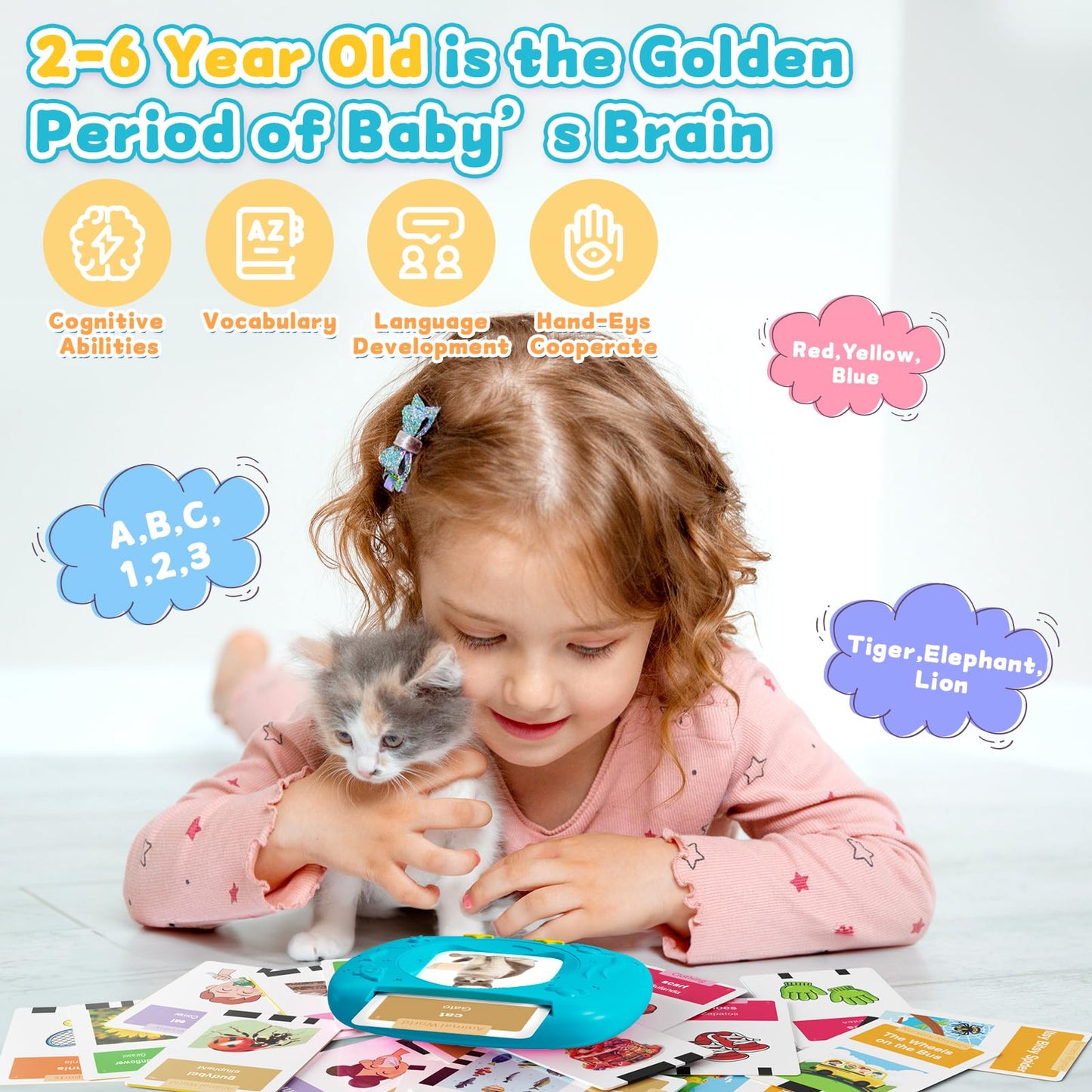 HOMESTEC Toddlers Bilingual Flash Cards – English & Spanish (288 Words)