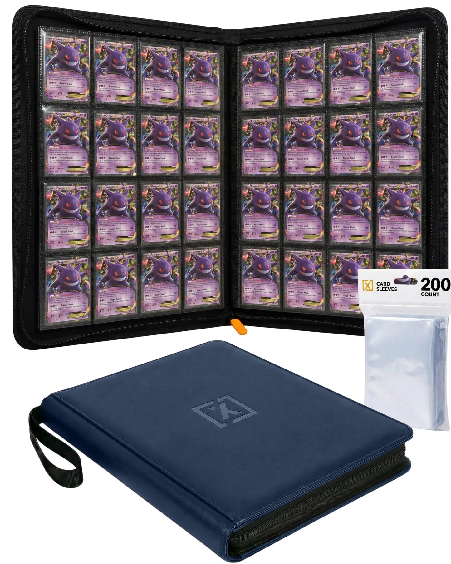 HOMEXPRO X PRO 1000+ Card Binder – 1024 Pockets, 200 Sleeves, Ringless Binder (Midnight Blue)