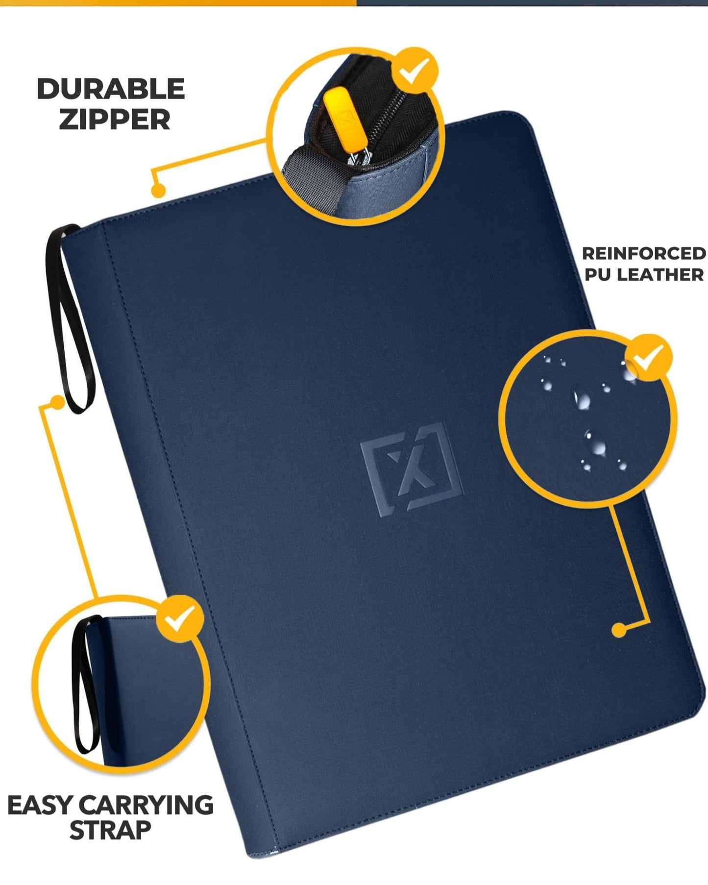 HOMEXPRO X PRO 1000+ Card Binder – 1024 Pockets, 200 Sleeves, Ringless Binder (Midnight Blue)