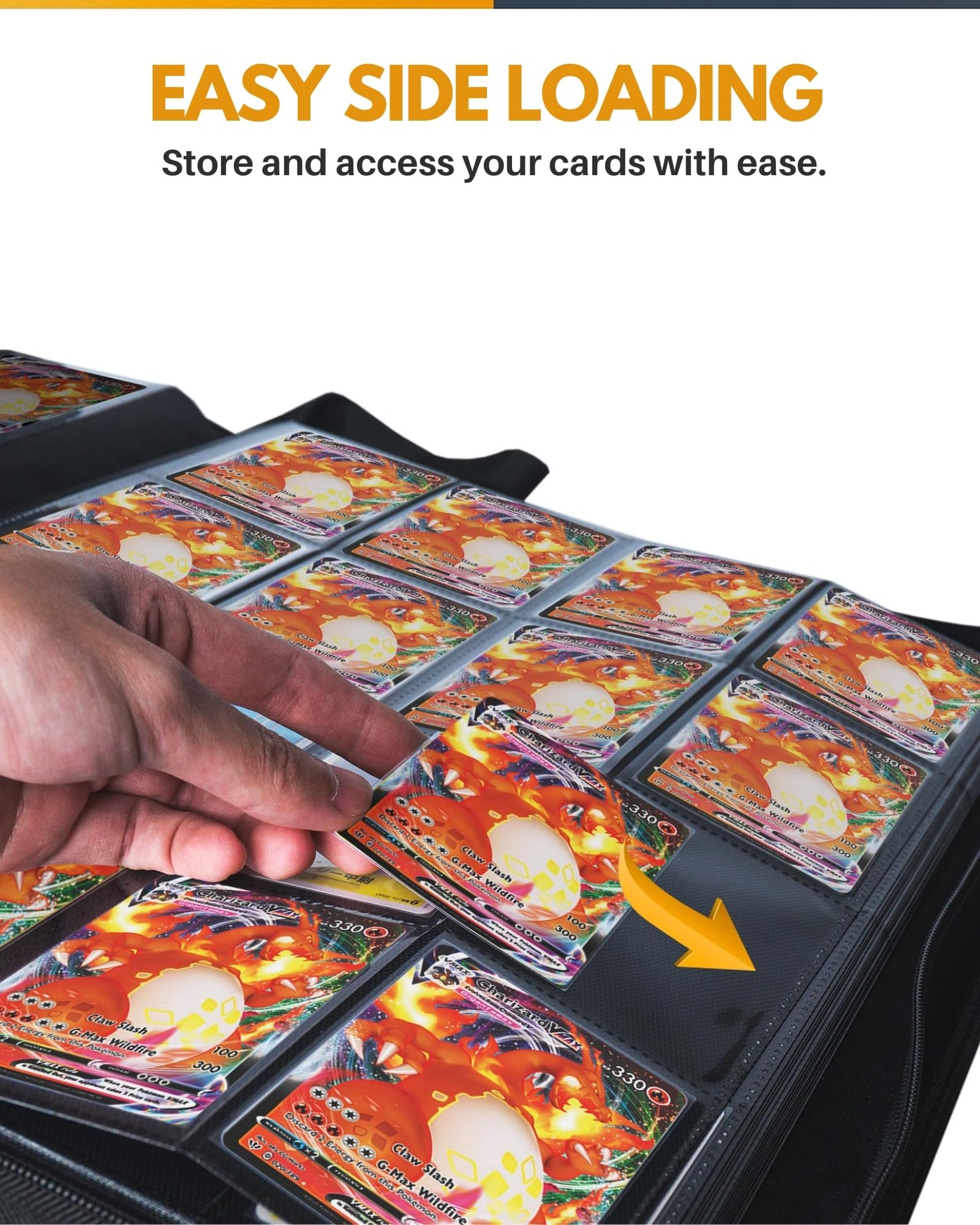 HOMEXPRO X PRO 1000+ Card Binder – 1024 Pockets, 200 Sleeves, Ringless Binder (Midnight Blue)