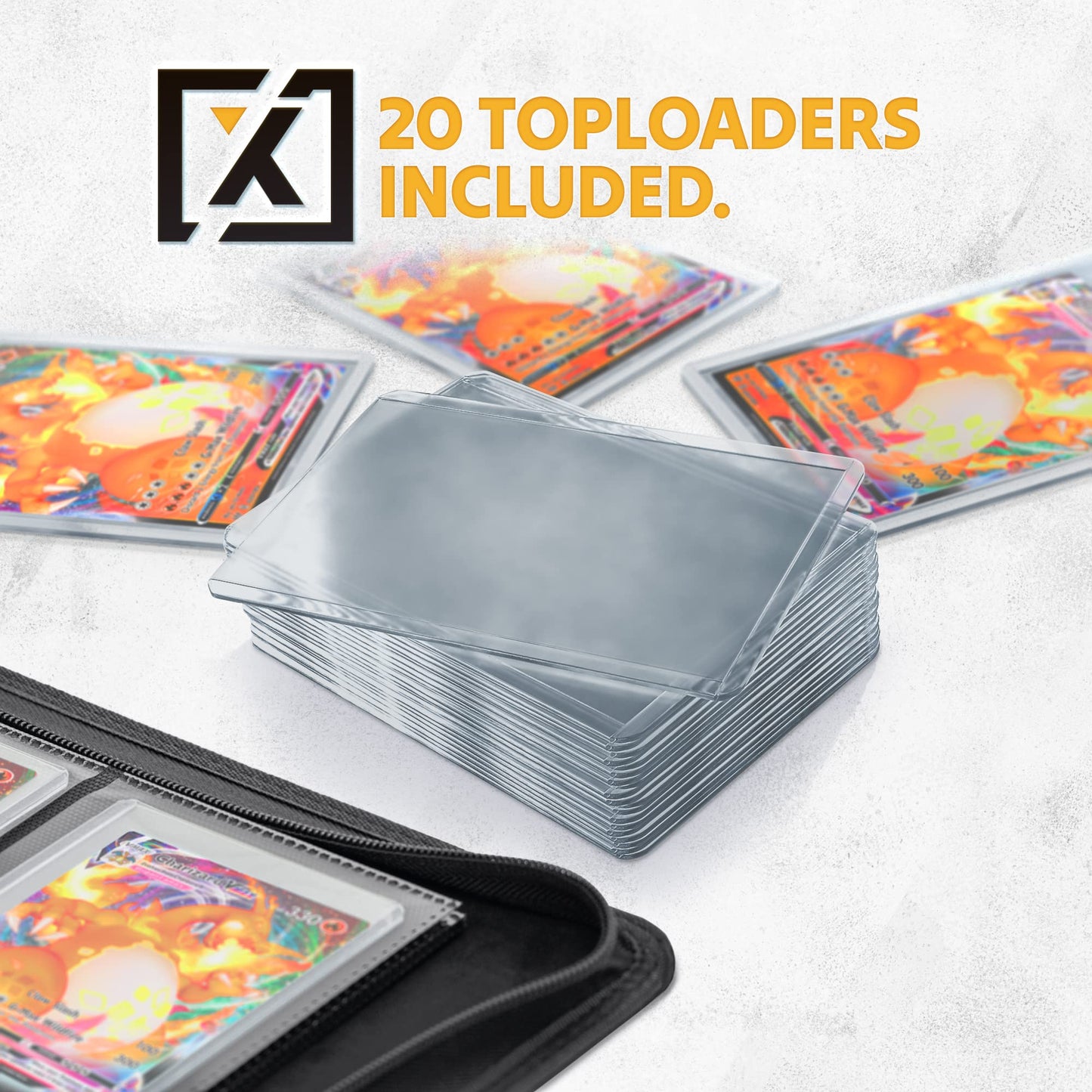 HOMEXPRO X PRO Toploader Binder – 252 Capacity, 9-Pocket Pages, 20 Toploaders Included