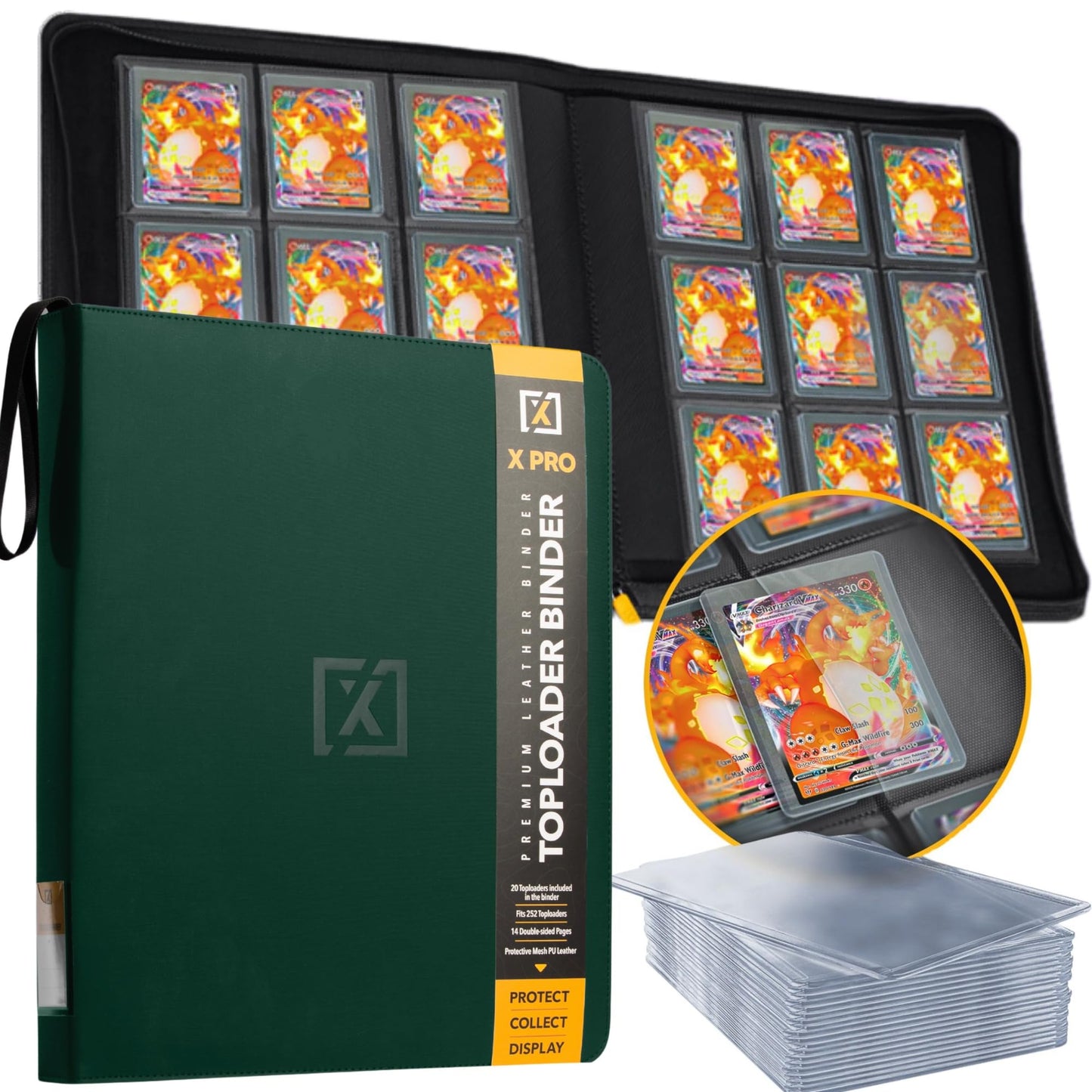 HOMEXPRO X PRO Toploader Binder | 252 Capacity, 9-Pocket Pages, Ringless Double-Sided Pockets