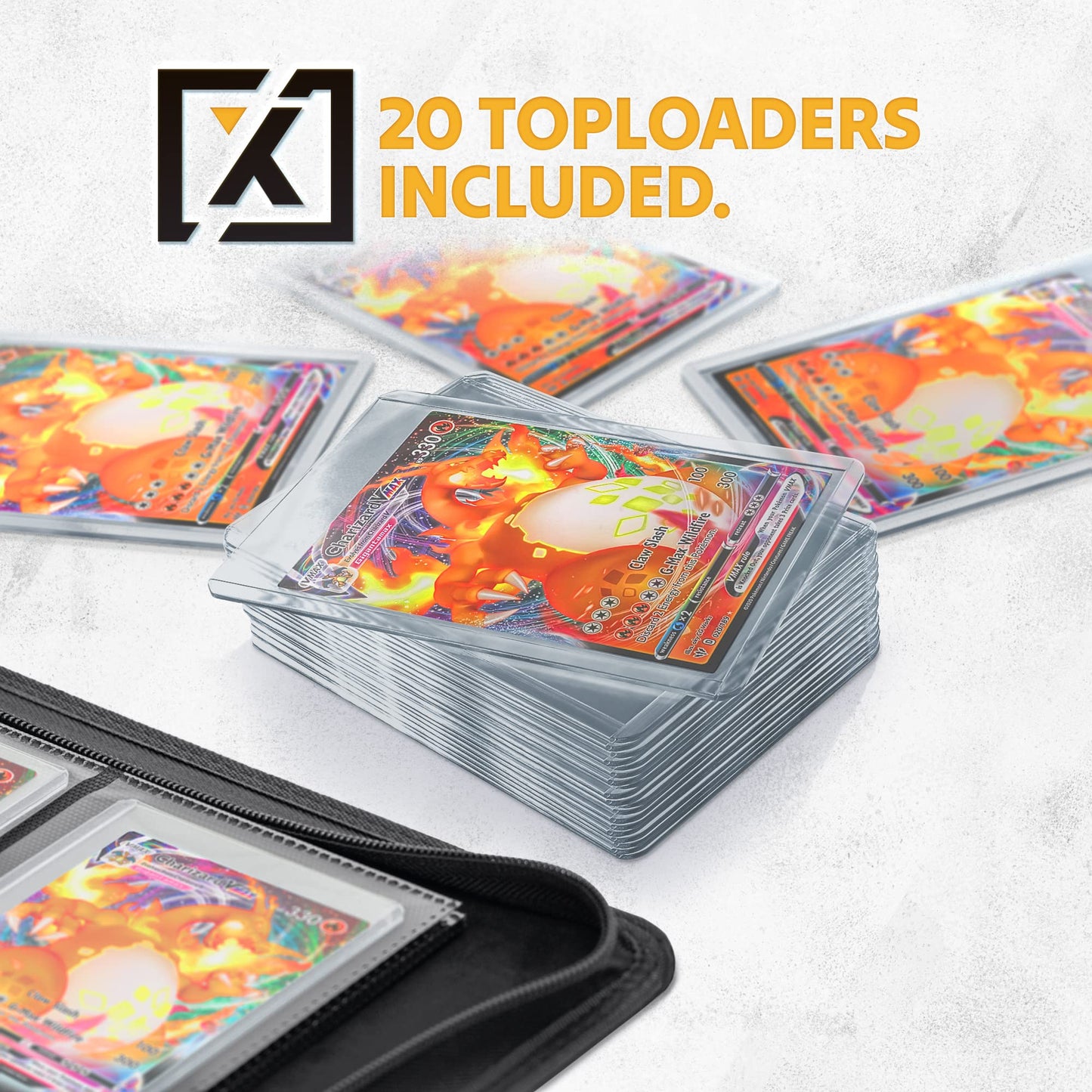 HOMEXPRO X PRO Toploader Binder — 252 Toploaders, 9-Pocket Pages, Ringless Design | 20 Toploaders Included