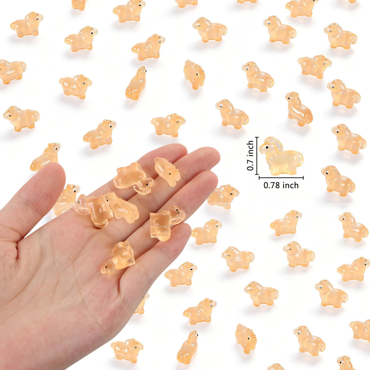 HOMICO 50 Pieces Luminous Mini Horse Decor – Resin Dollhouse & Micro Landscape Figurines