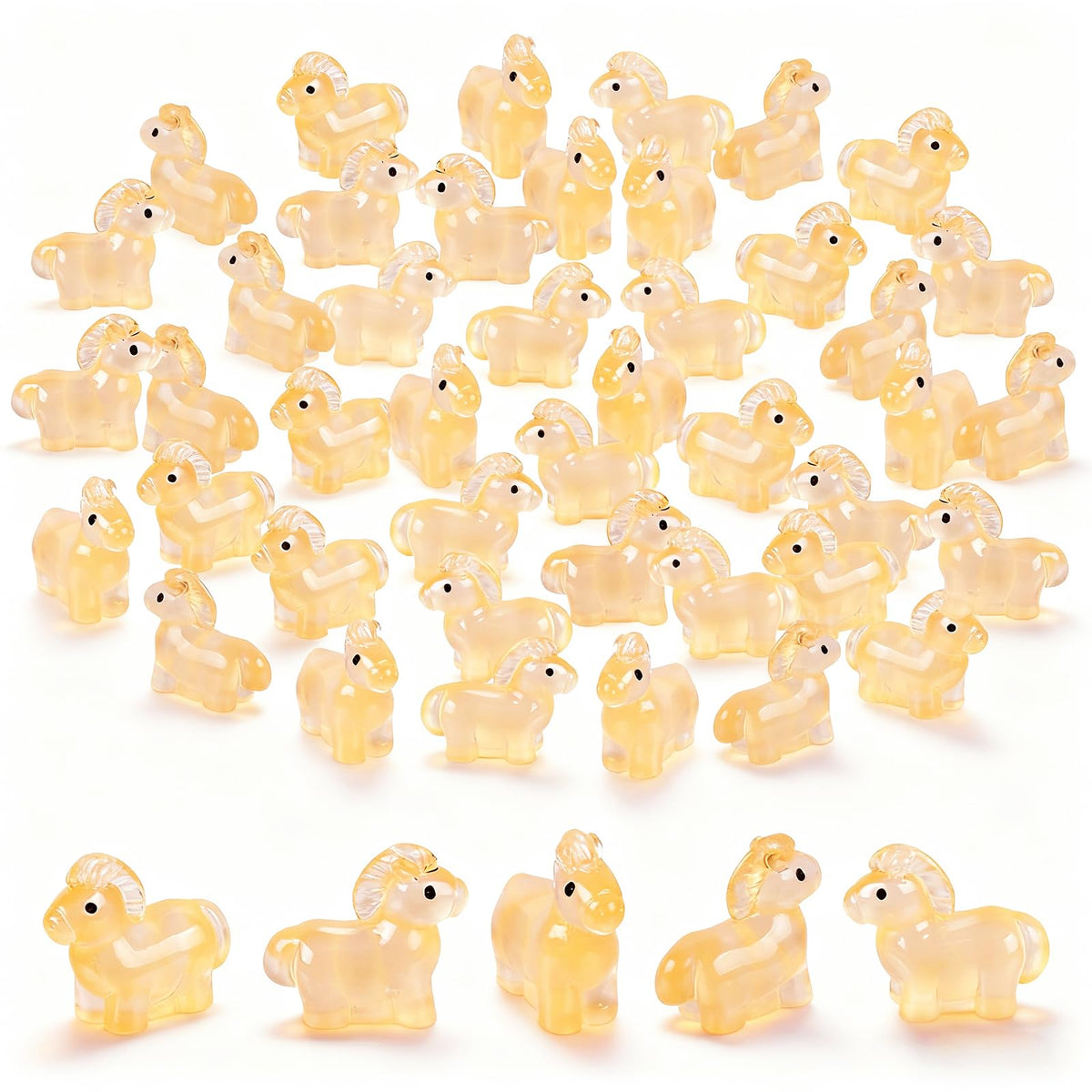 HOMICO 50 Pieces Luminous Mini Horse Decor – Resin Dollhouse & Micro Landscape Figurines