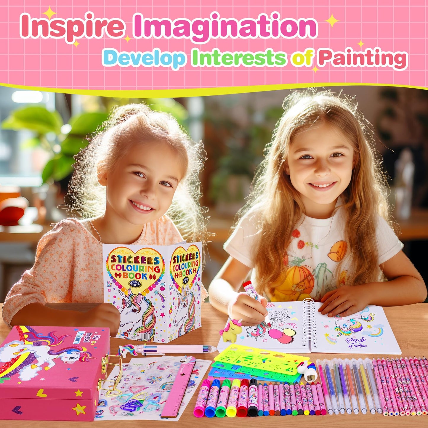 Homicozy 66PCS Unicorn Art Set for Kids – Portable Storage Box Gift for Girls 4-12