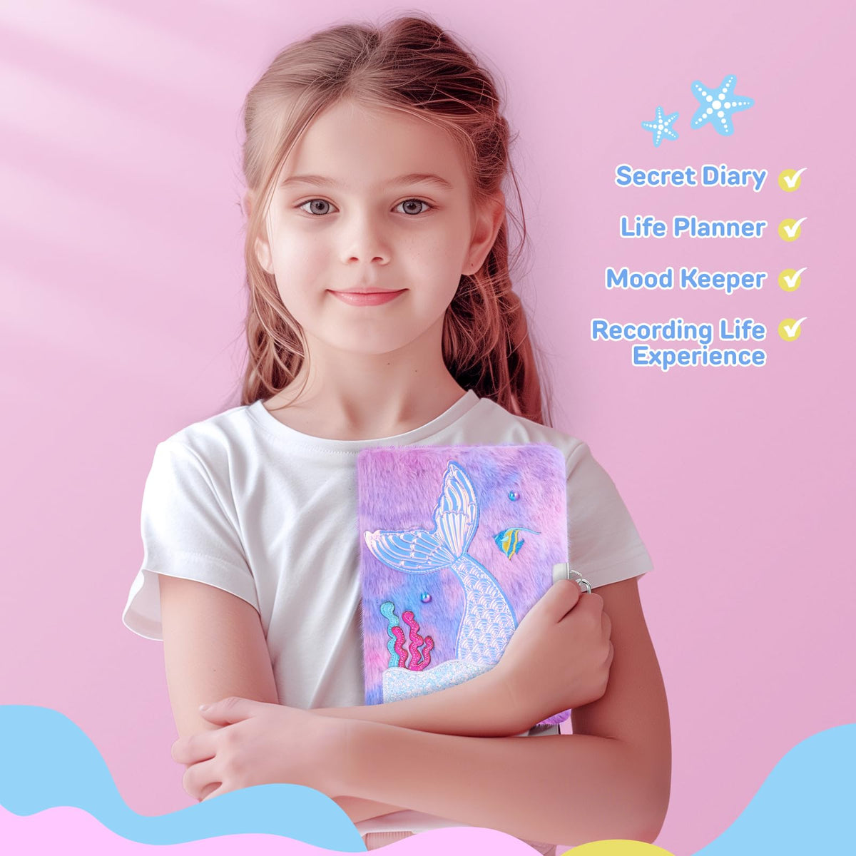 homicozy Mermaid Diary with Lock | Secret Journal for Girls 6-8
