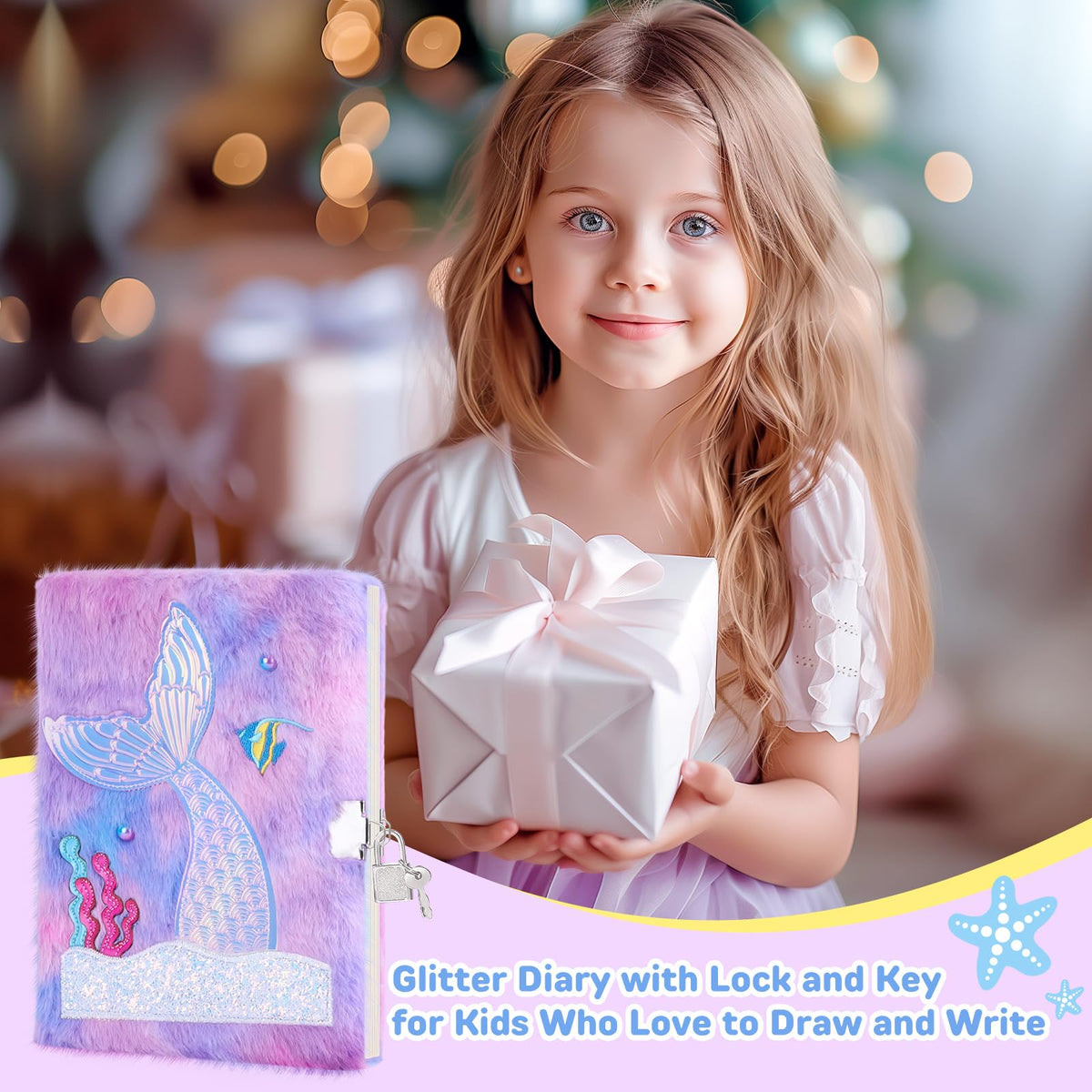 homicozy Mermaid Diary with Lock | Secret Journal for Girls 6-8