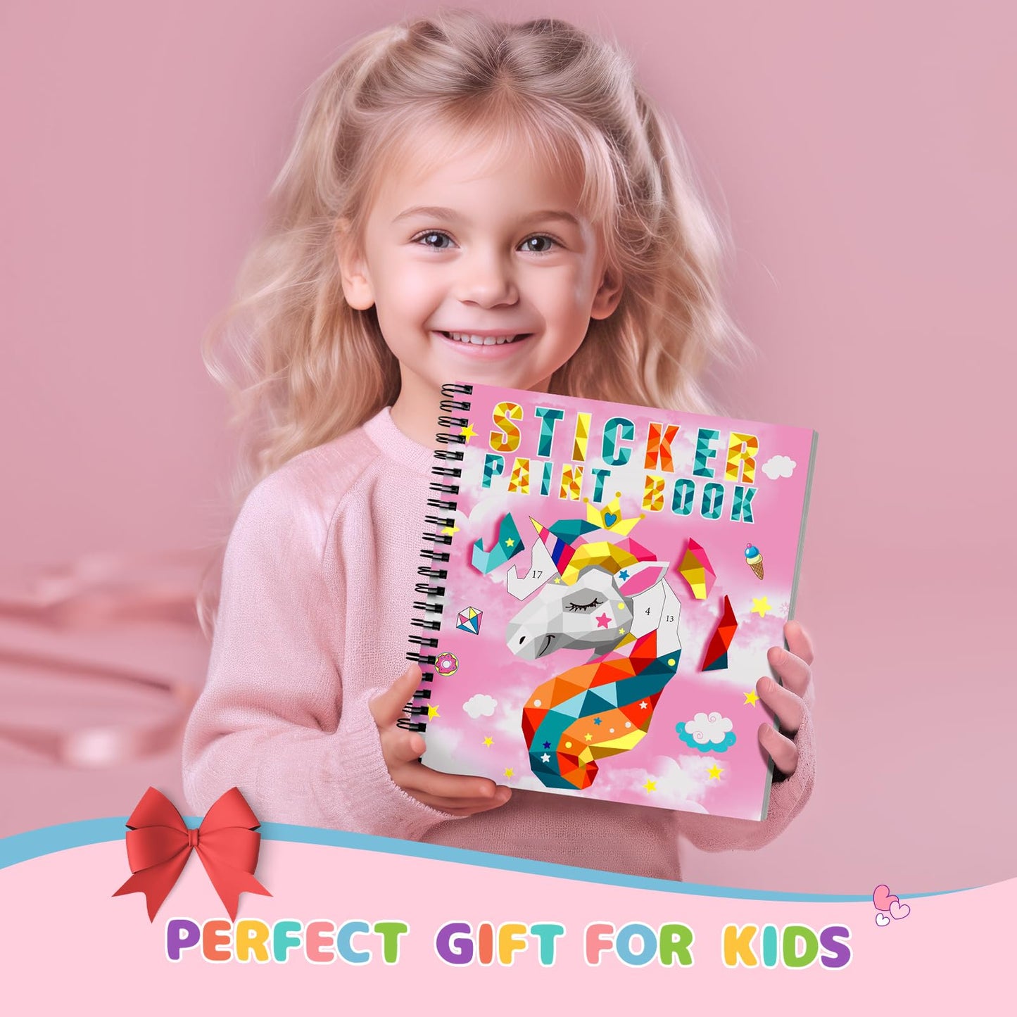 homicozy 4-Pack Sticker Paint Books for Kids 4-10 | Unicorn, Mermaid & Ocean Designs