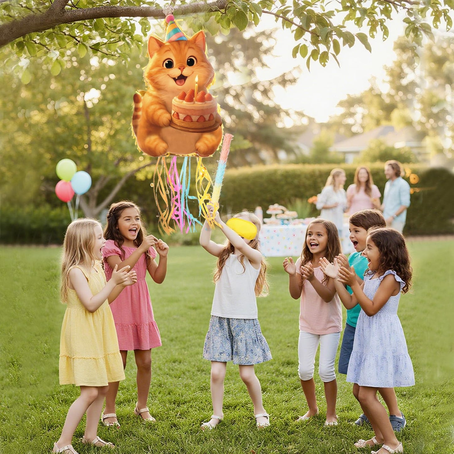 Homie Finds Cute Cat Piñata — Unicorn Cat Pull String Pinata for Kitten Birthday Parties