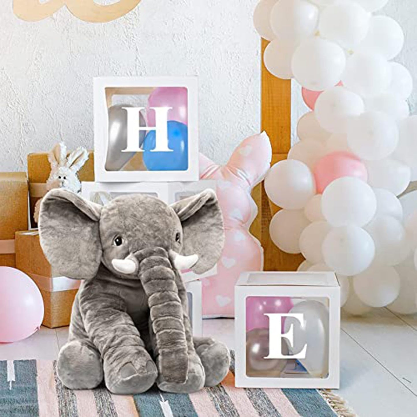 Homily Big Stuffed Elephant – 24-Inch Giant Plush Toy for Kids & Adults