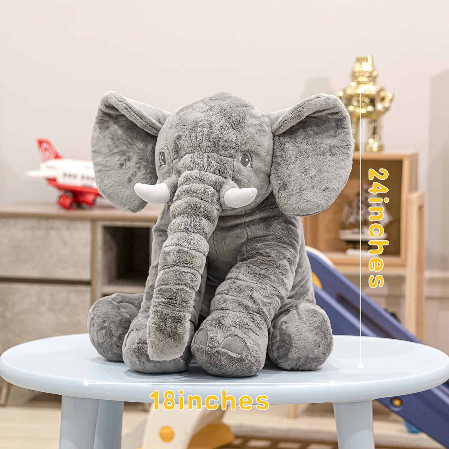 Homily Big Stuffed Elephant – 24-Inch Giant Plush Toy for Kids & Adults