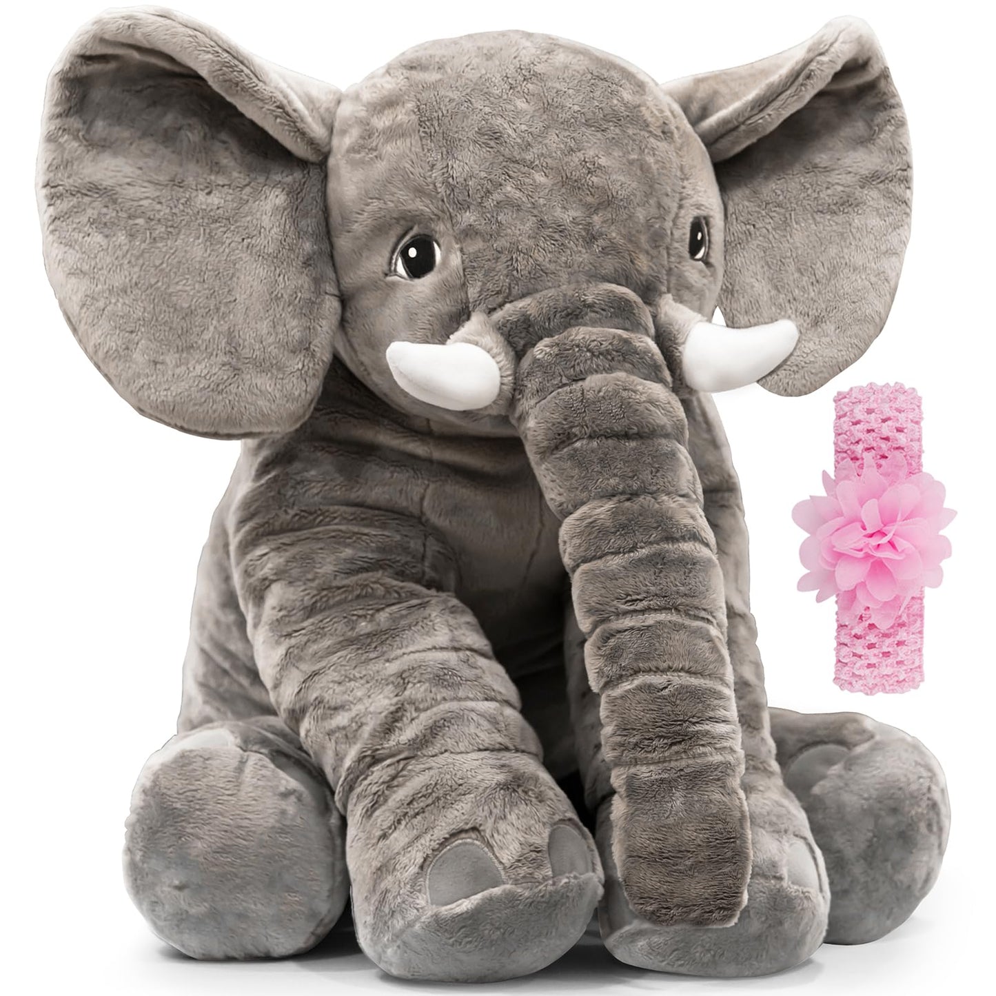 Homily Big Stuffed Elephant – 24-Inch Giant Plush Toy for Kids & Adults