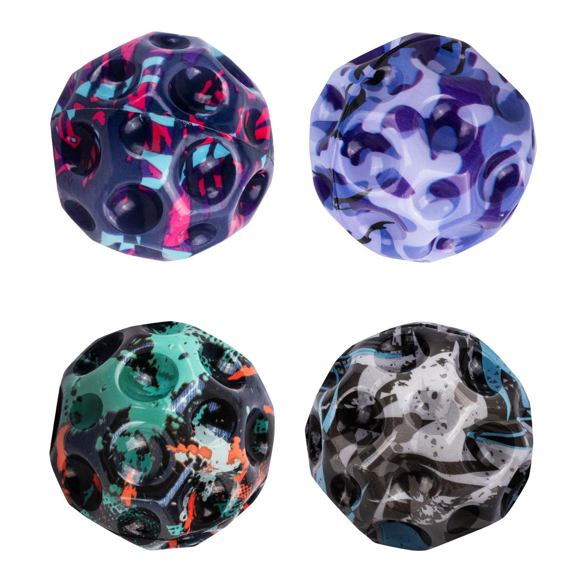HOMQYTE High Elasticity Ball – Ultra Bouncy Foam Balls (4 Pack, Camouflage)