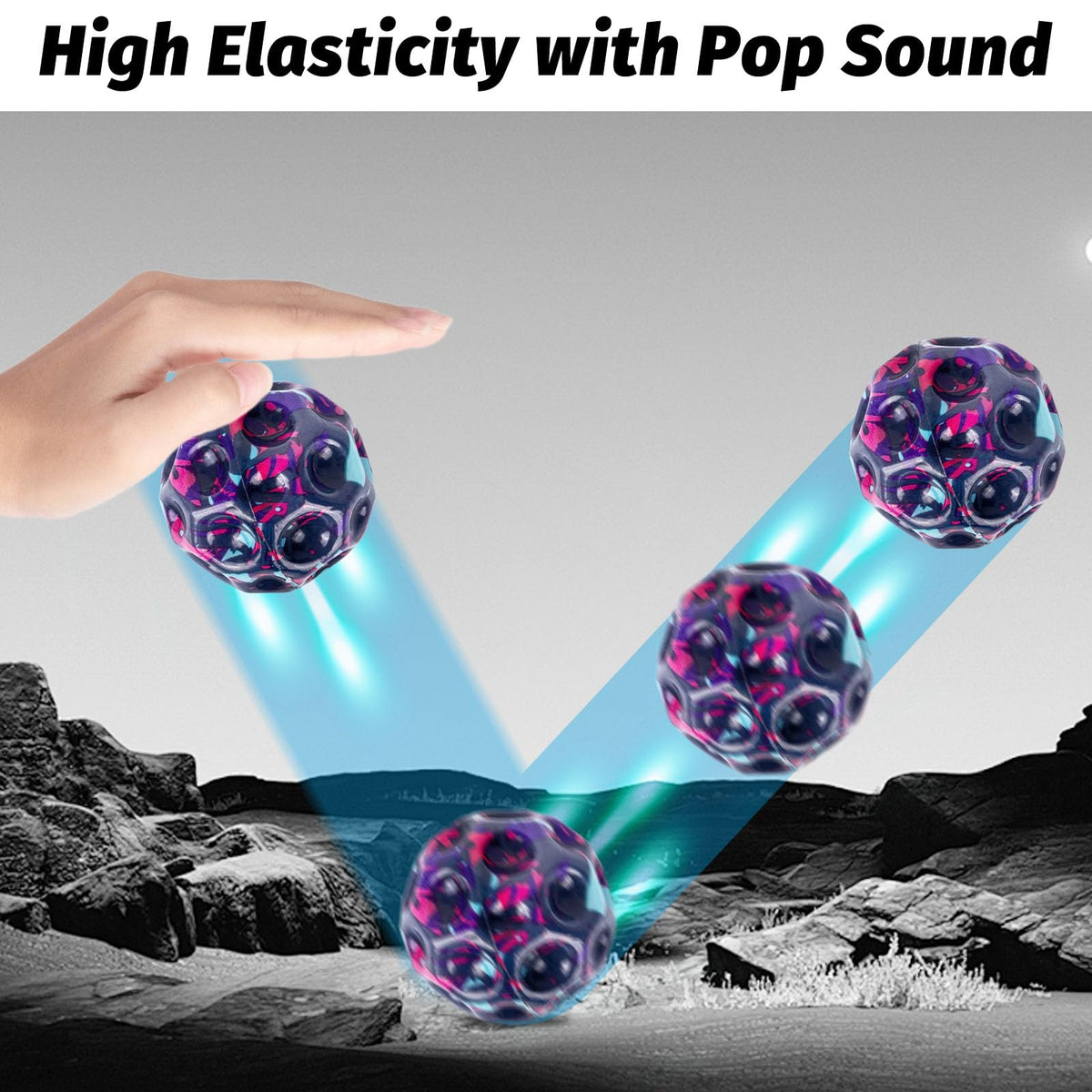 HOMQYTE High Elasticity Ball – Ultra Bouncy Foam Balls (4 Pack, Camouflage)
